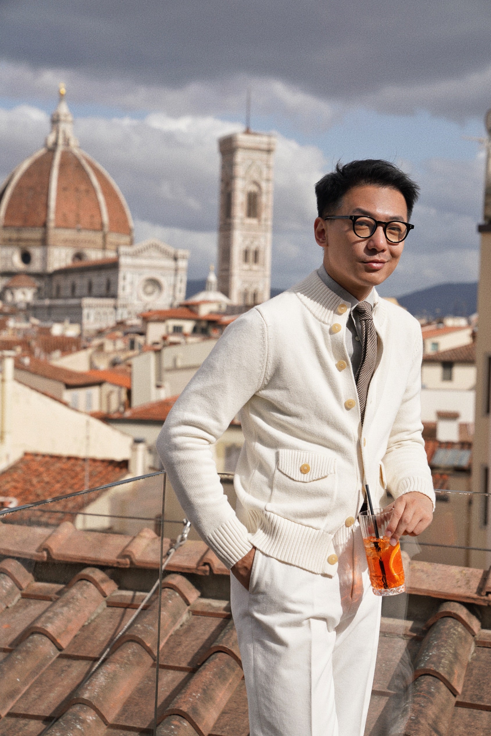 Ivory Knitted Cotton Wool A1 Jacket