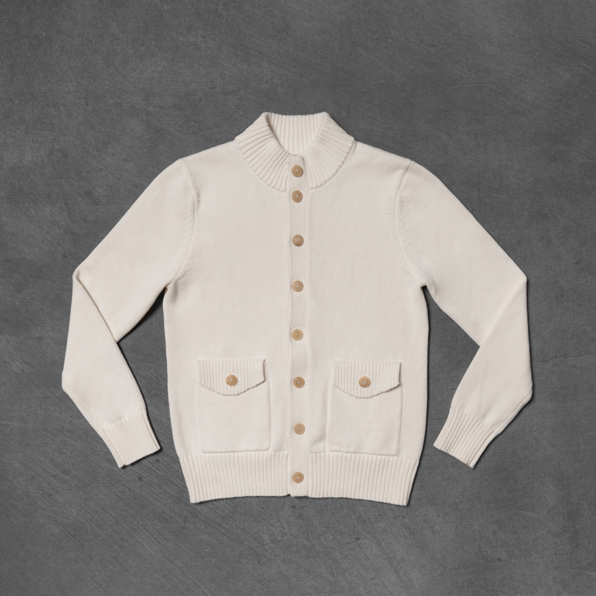 Ivory Knitted Cotton Wool A1 Jacket