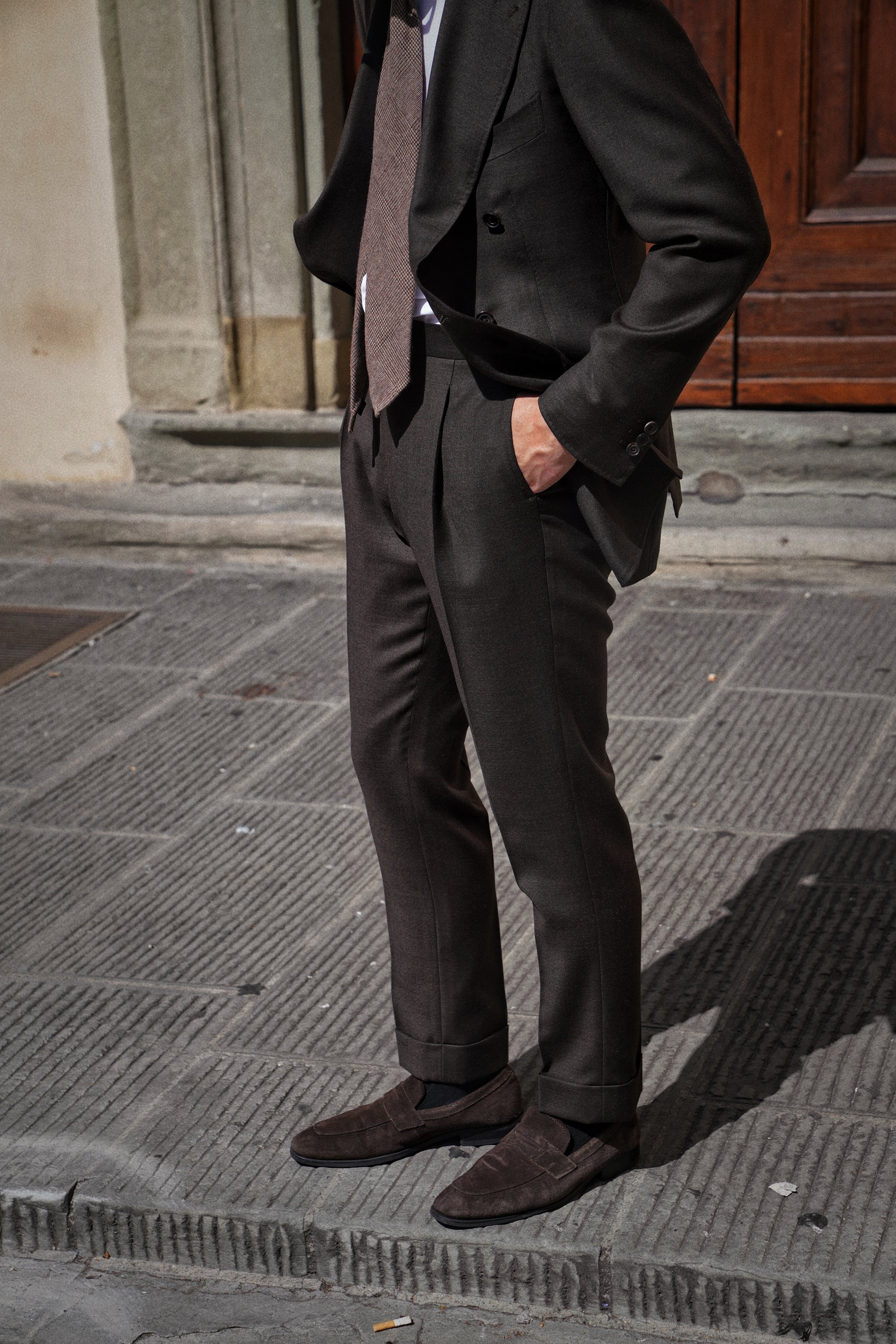 Dark Brown Plain Weave Wool Suit #13