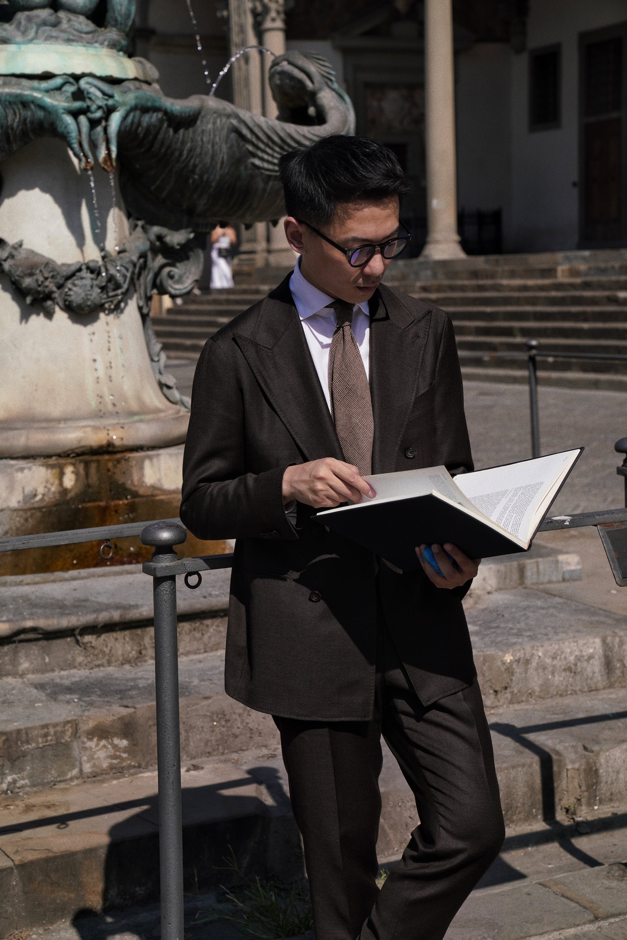 Dark Brown Plain Weave Wool Suit #13