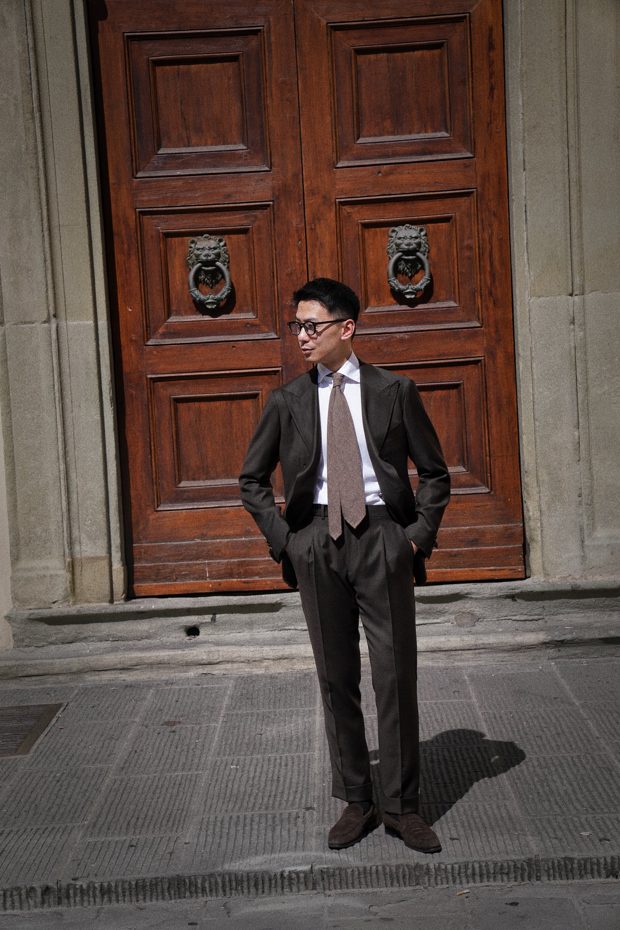 Dark Brown Plain Weave Wool Suit #13