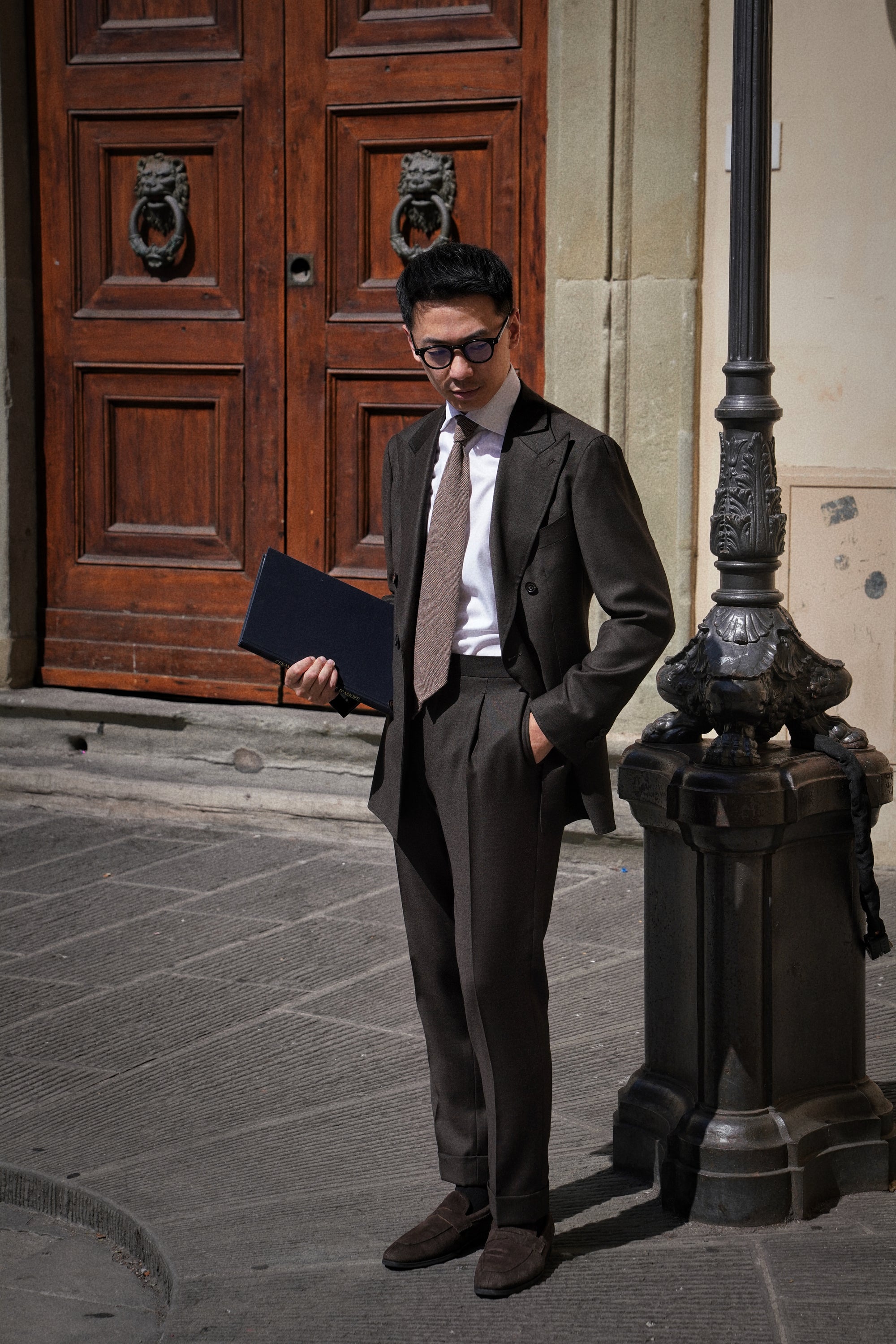 Dark Brown Plain Weave Wool Suit #13