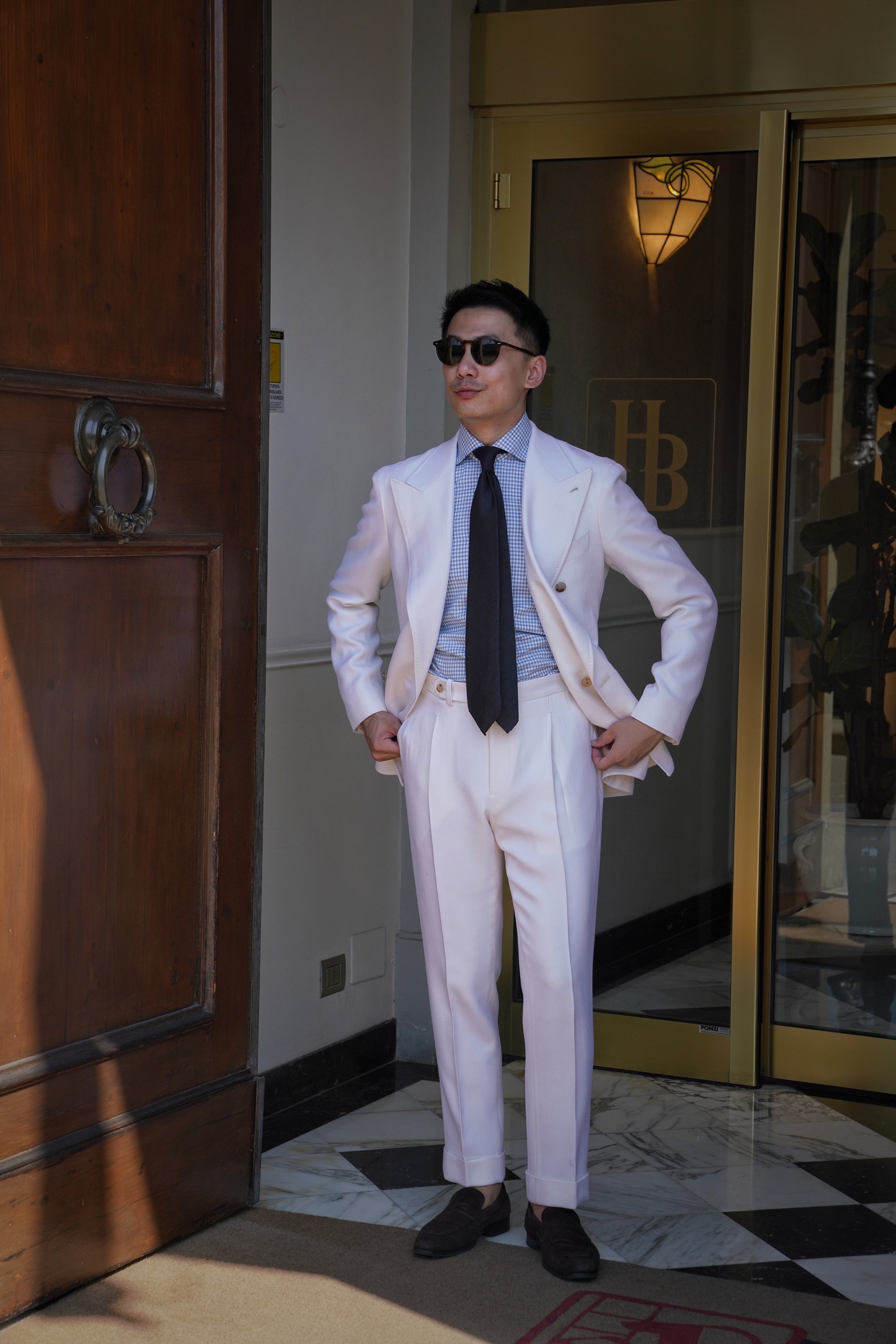 MTO Beige Double Breasted Twill Suit #20