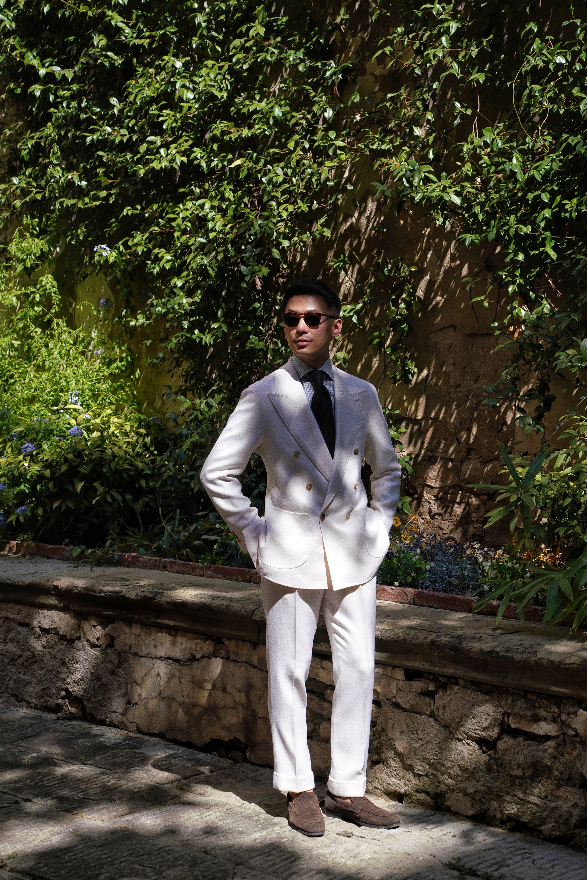 MTO Beige Double Breasted Twill Suit #20