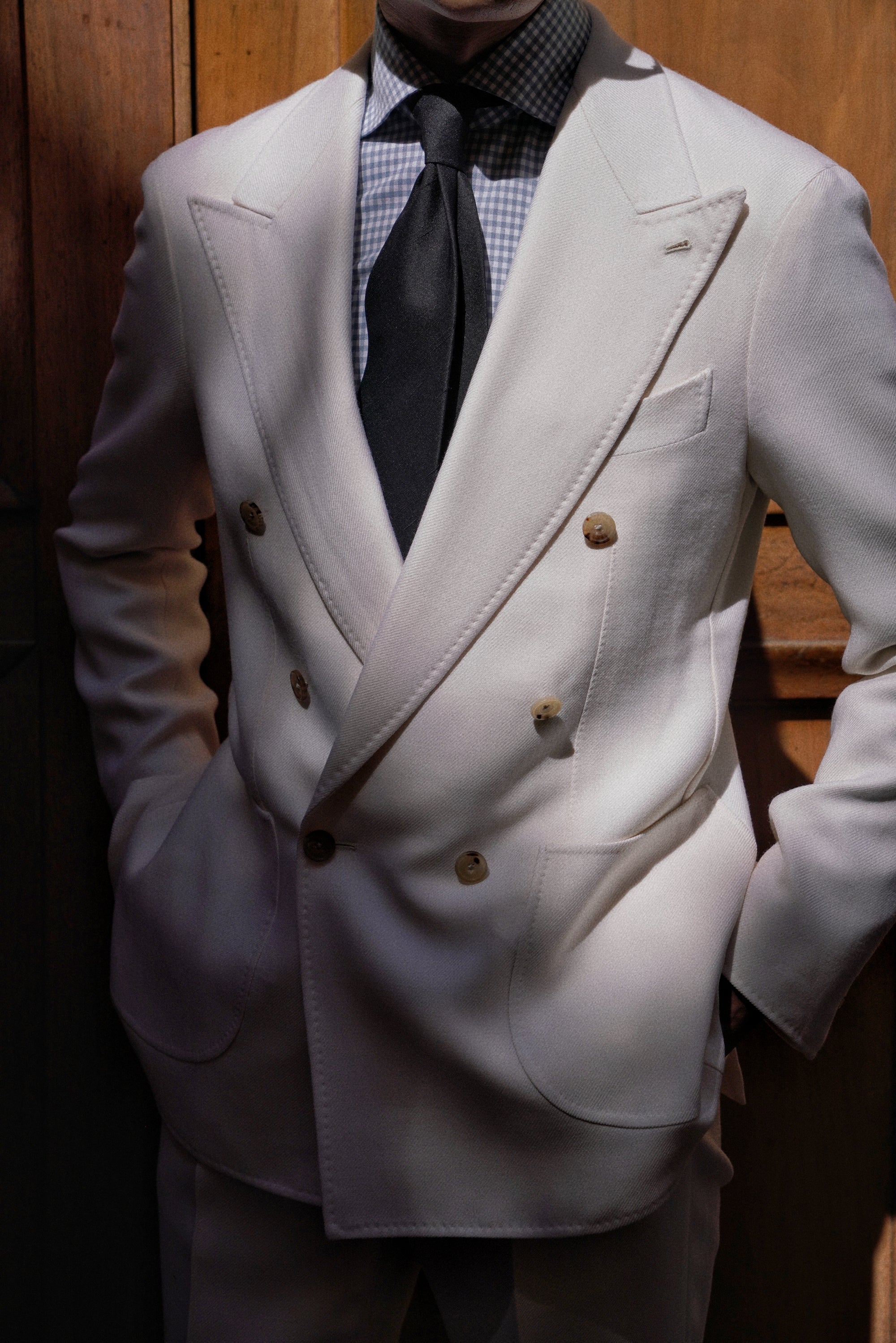MTO Beige Double Breasted Twill Suit #20
