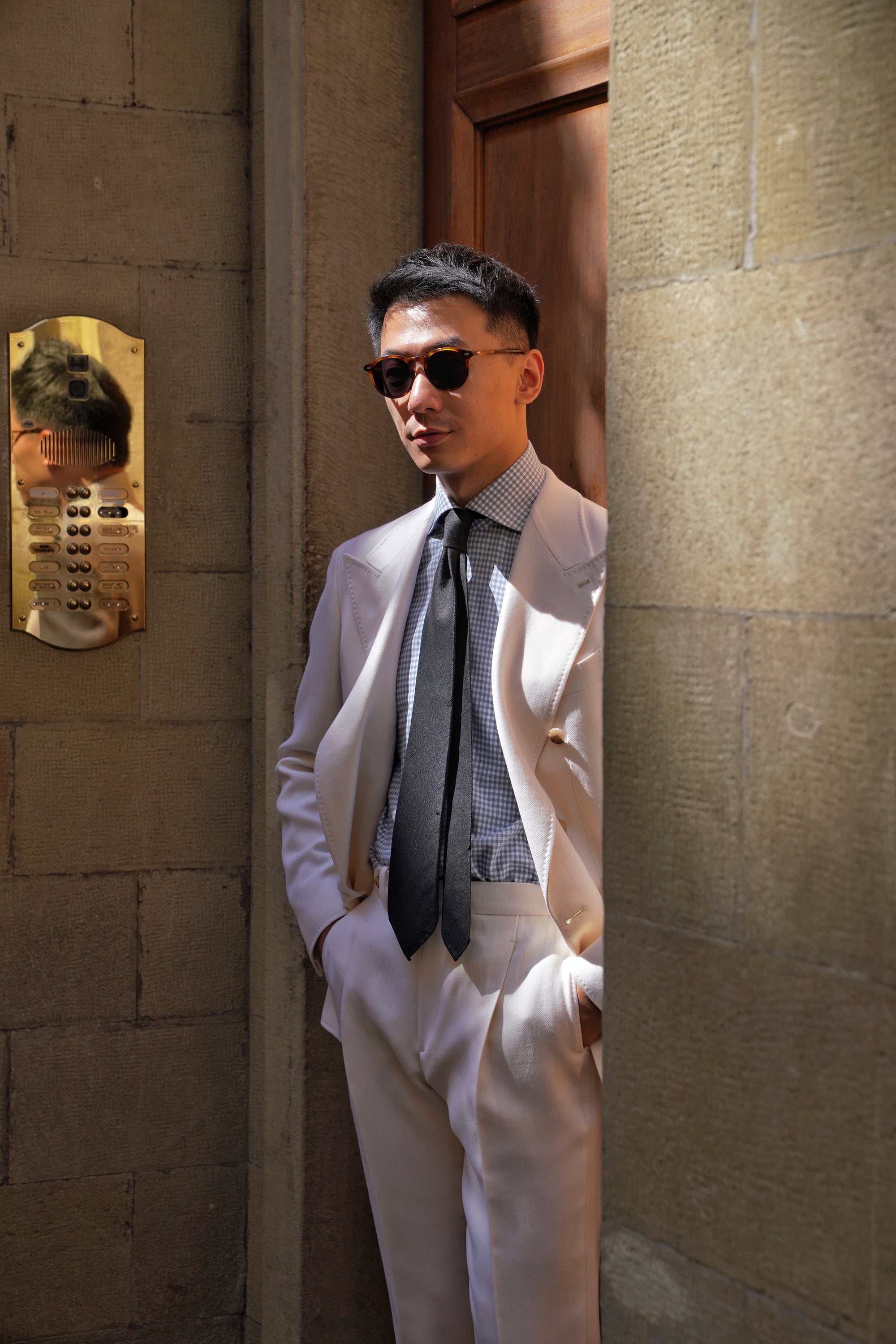 MTO Beige Double Breasted Twill Suit #20