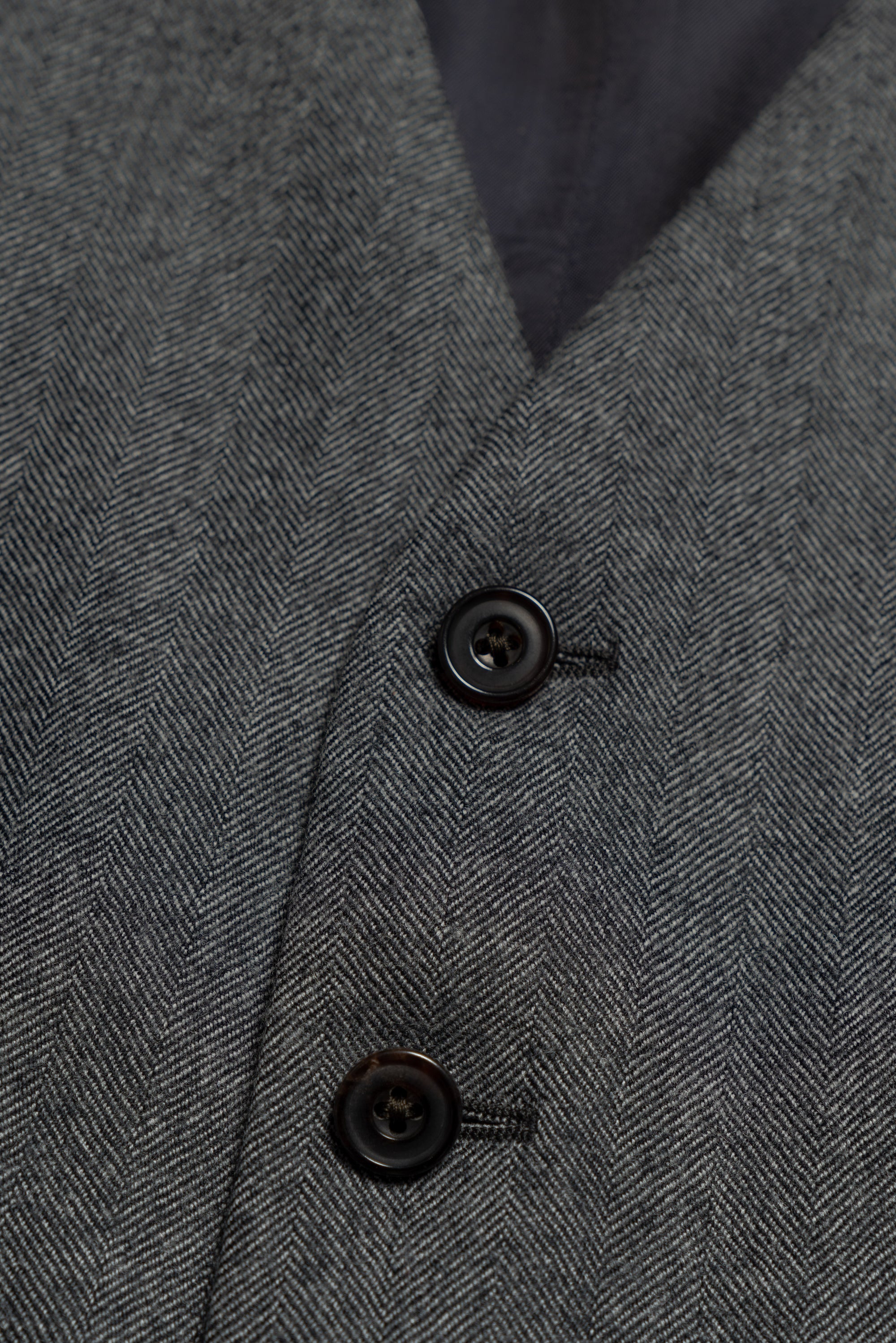 Grey Herringbone Flannel 3-piece Suit #23