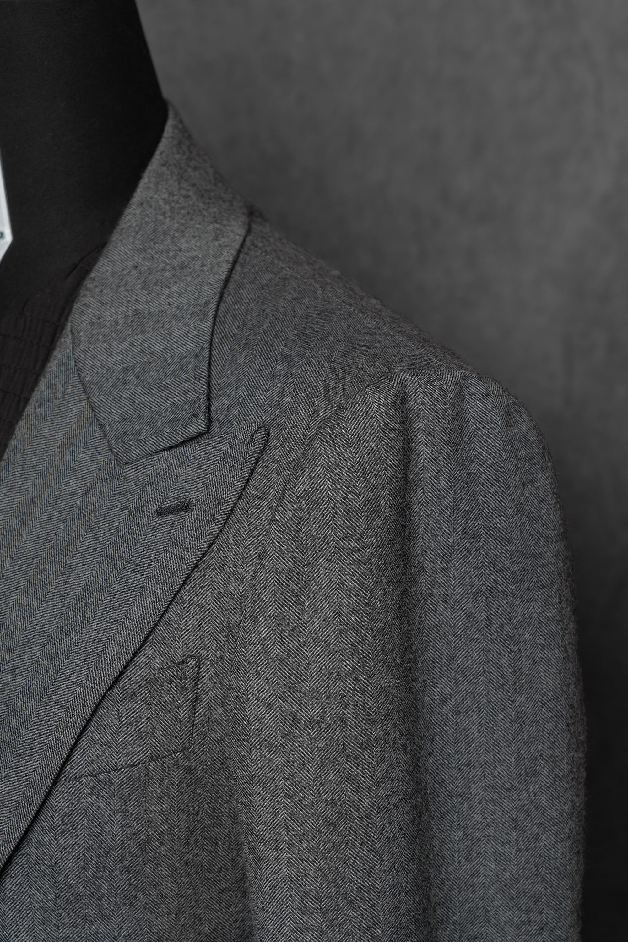 Grey Herringbone Flannel 3-piece Suit #23