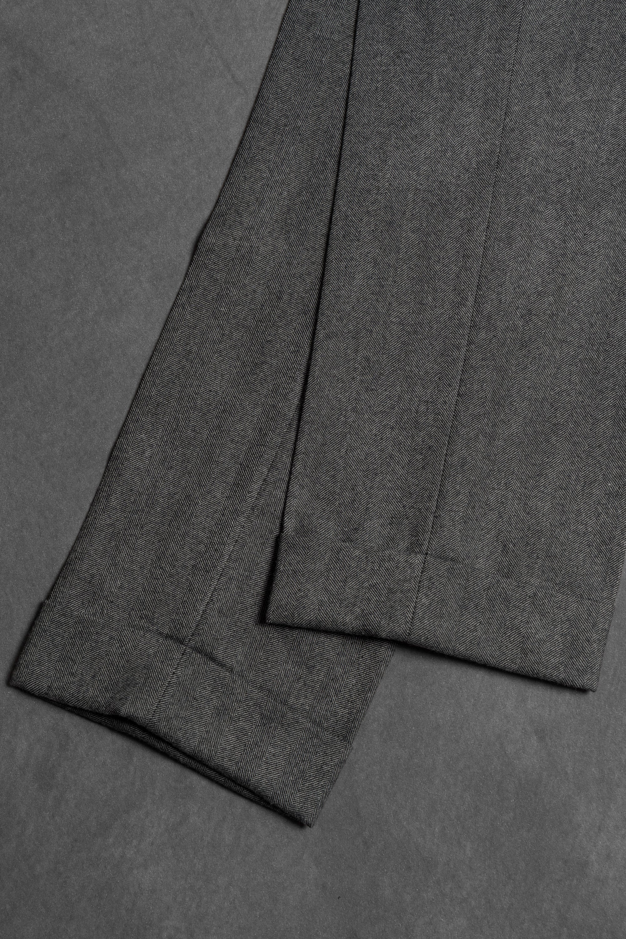 Grey Herringbone Flannel 3-piece Suit #23