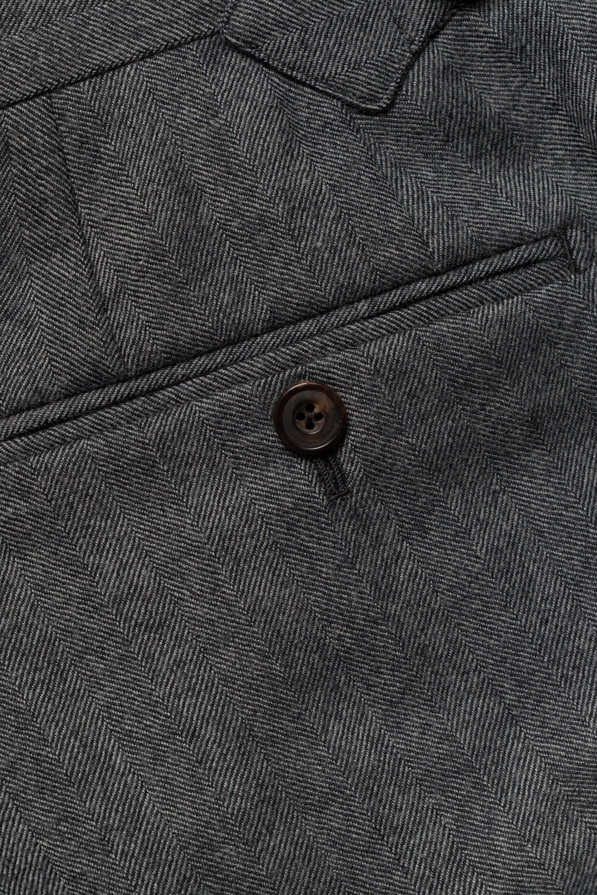 Grey Herringbone Flannel 3-piece Suit #23