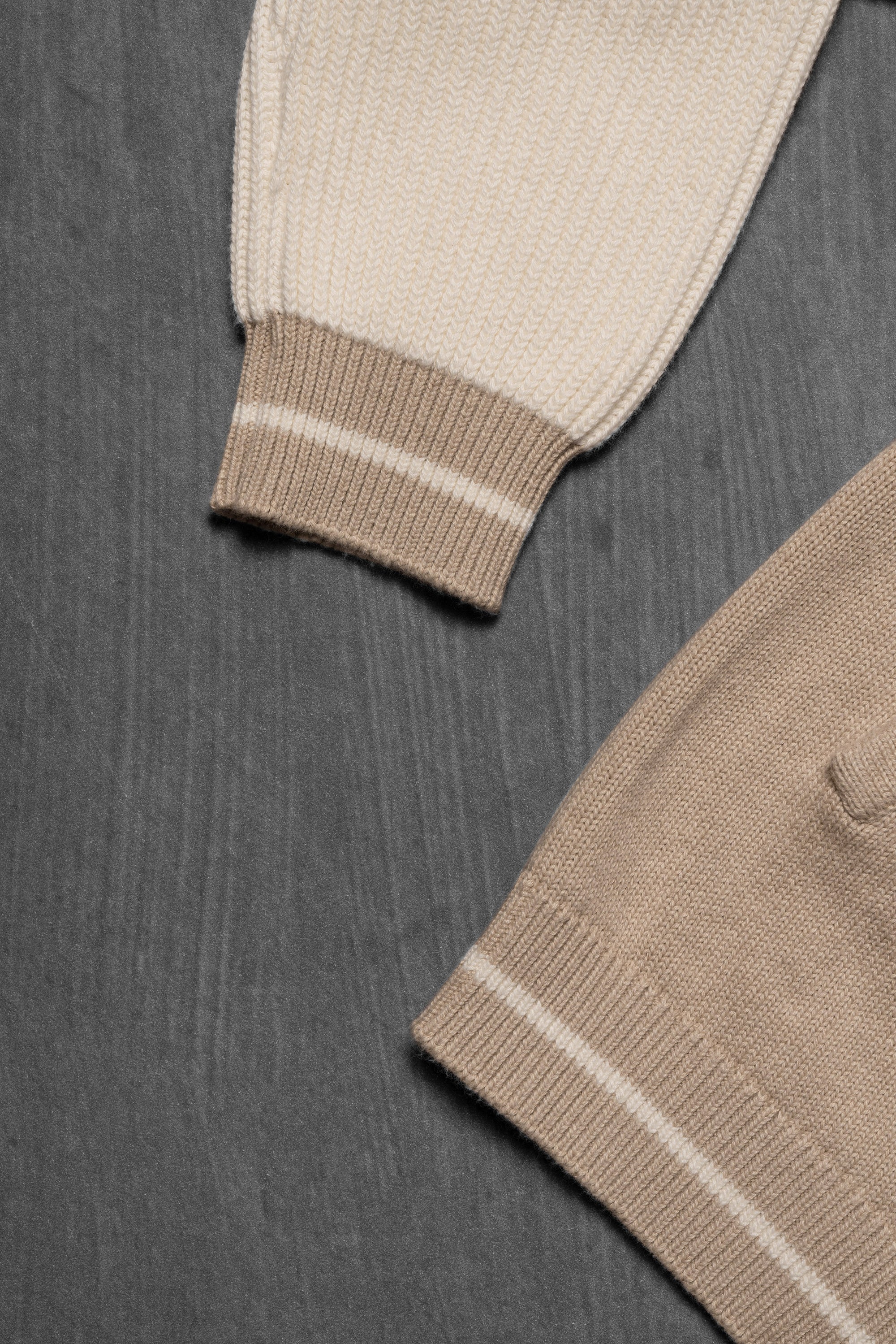 Camel Knitted Bomber Jacket
