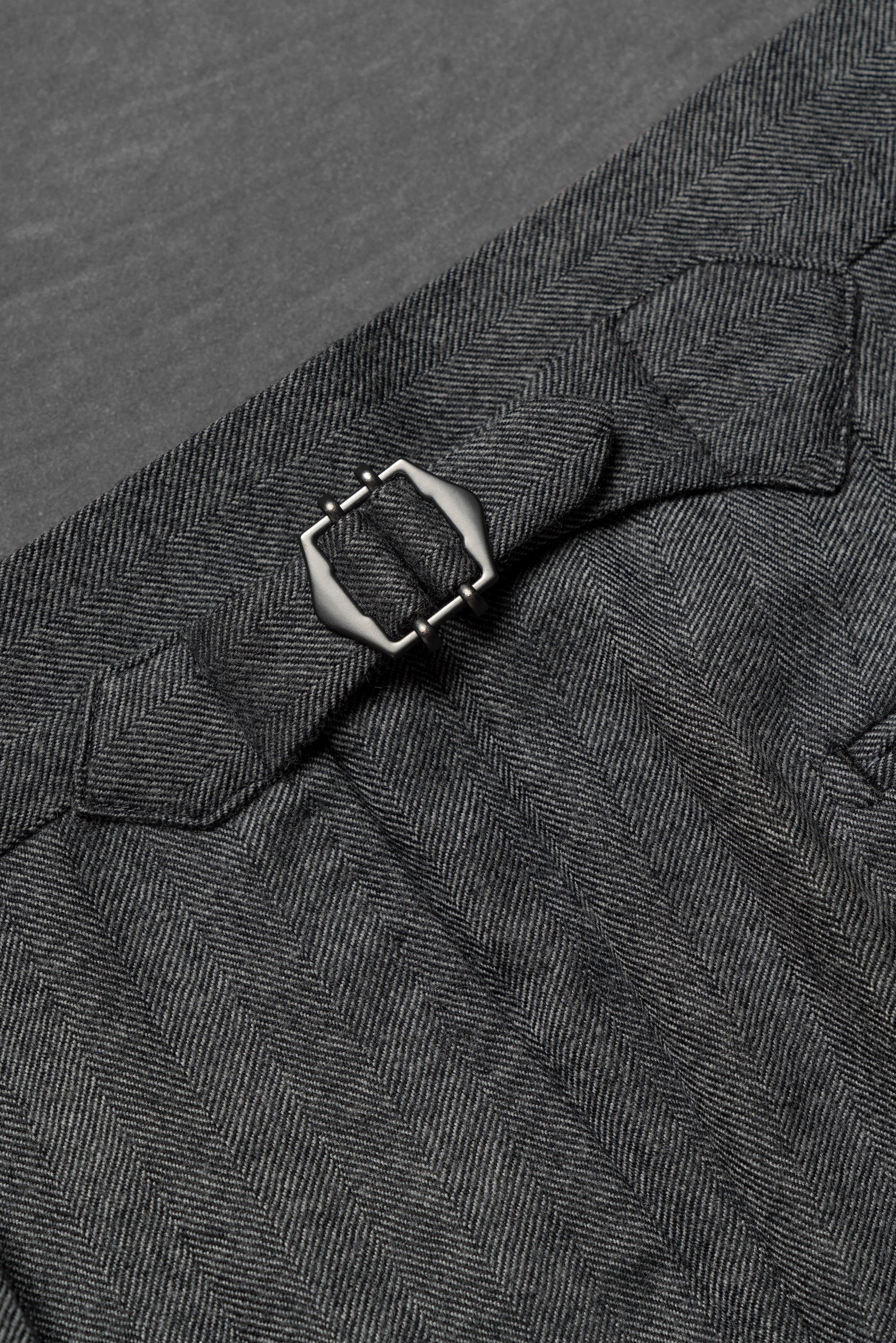 Grey Herringbone Flannel 3-piece Suit #23