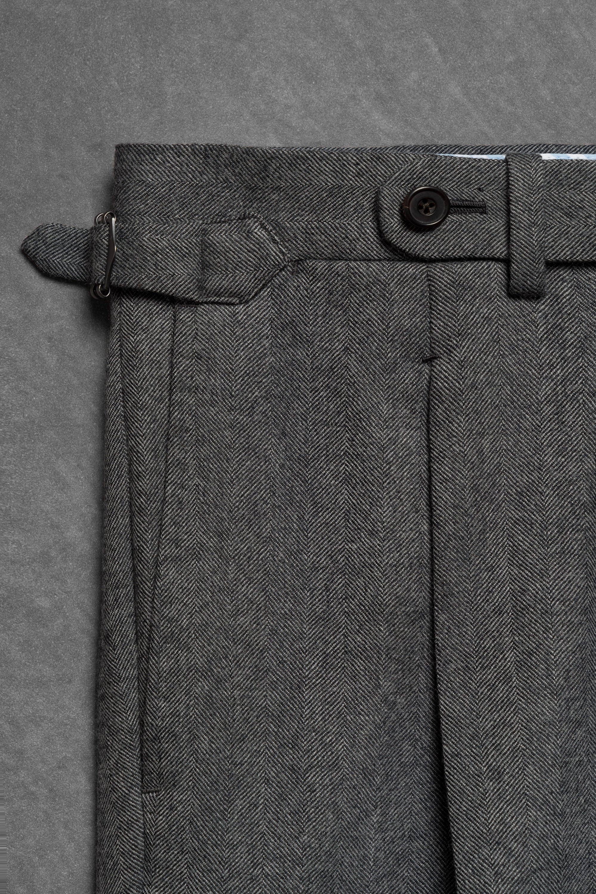 Grey Herringbone Flannel 3-piece Suit #23