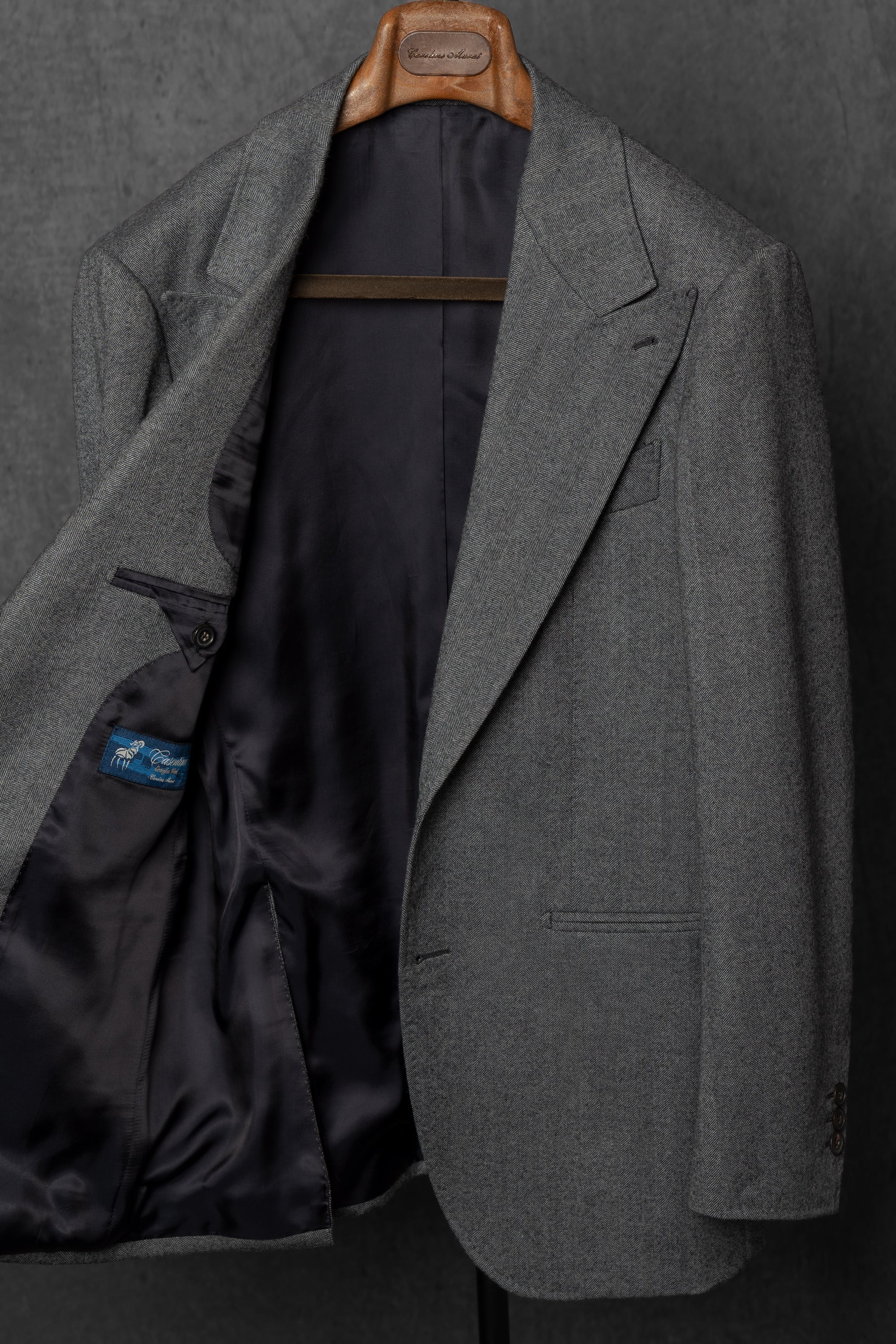 Grey Herringbone Flannel 3-piece Suit #23