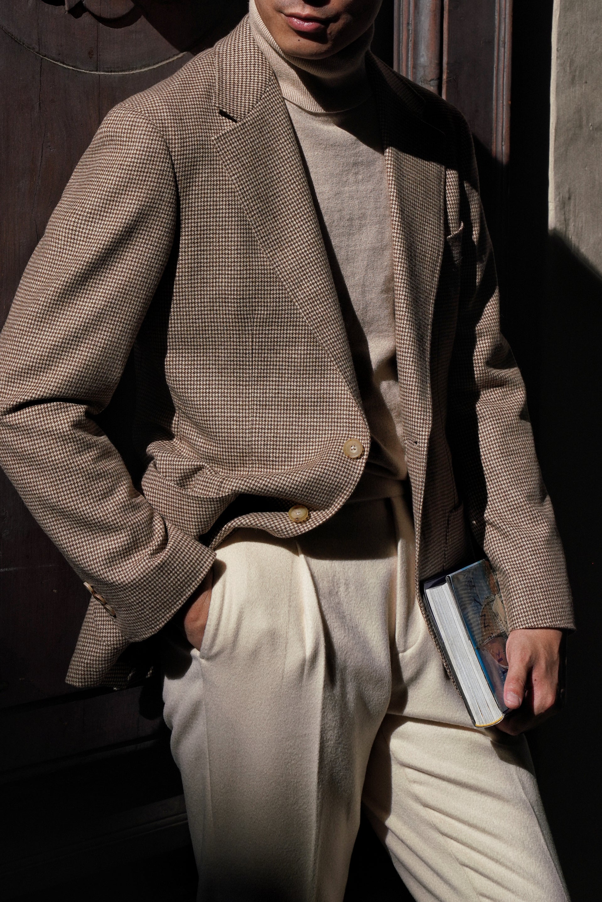 Light Camel Roll Neck Jumper