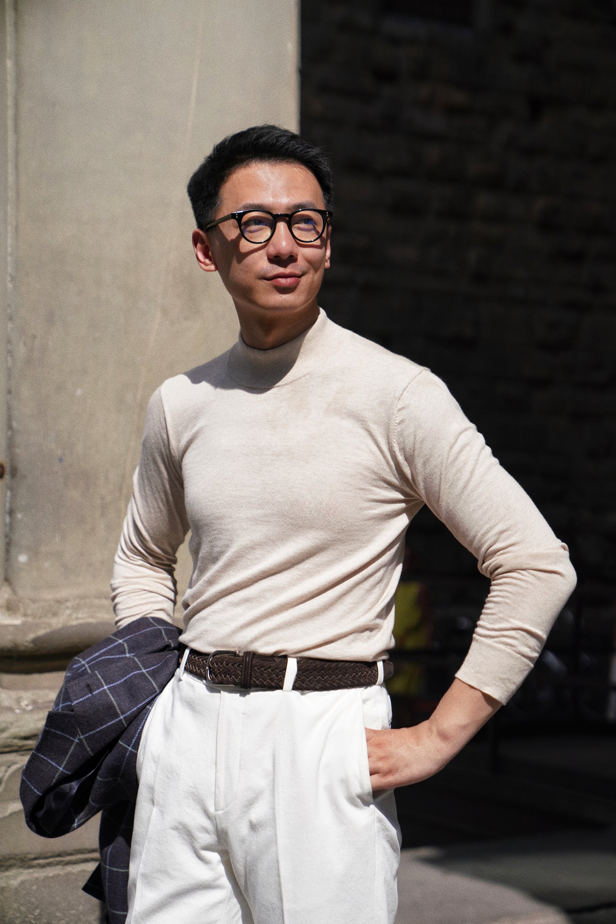 Cream Mock Neck Jumper