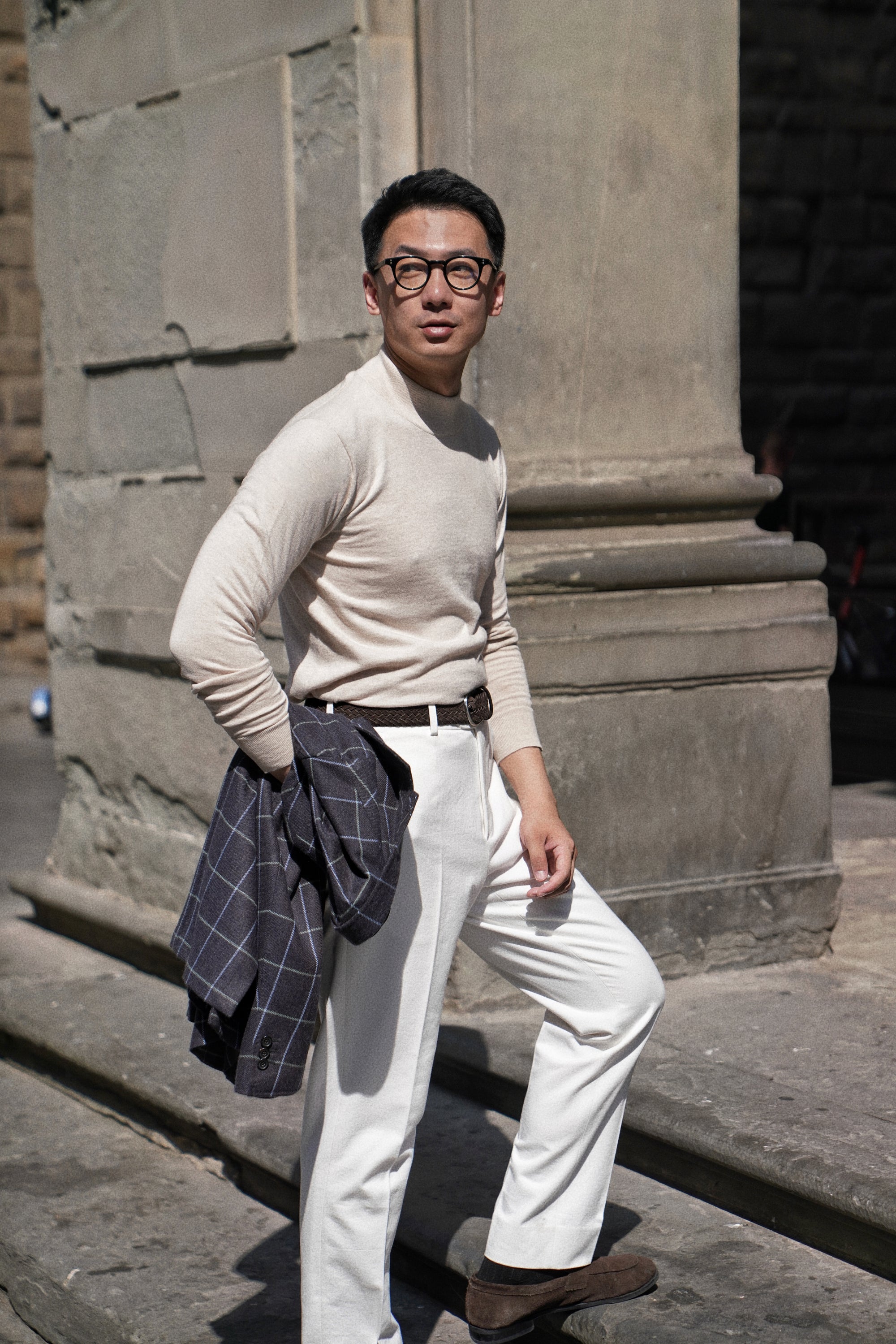 Cream Mock Neck Jumper