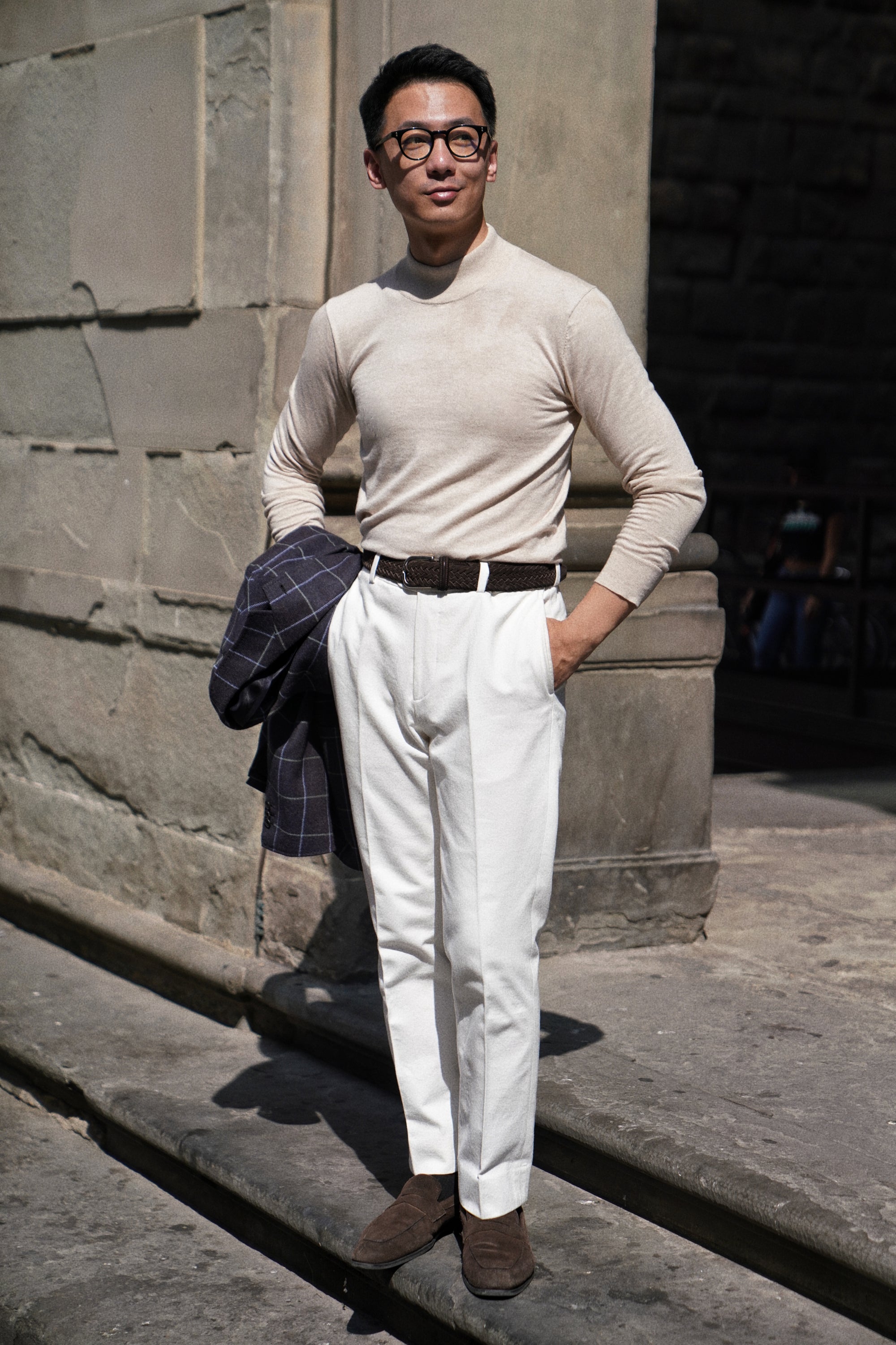Cream Mock Neck Jumper