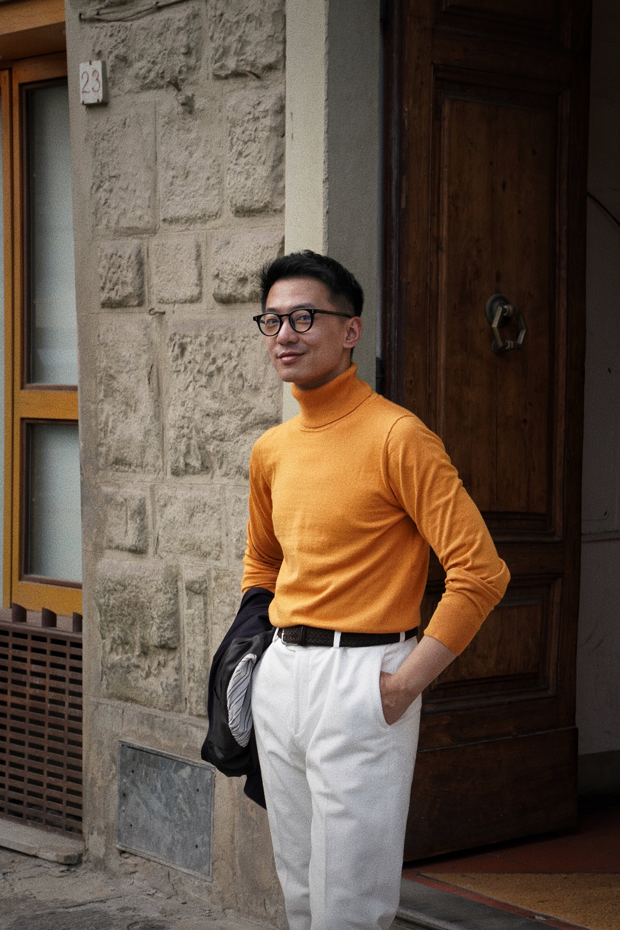Orange Roll Neck Jumper