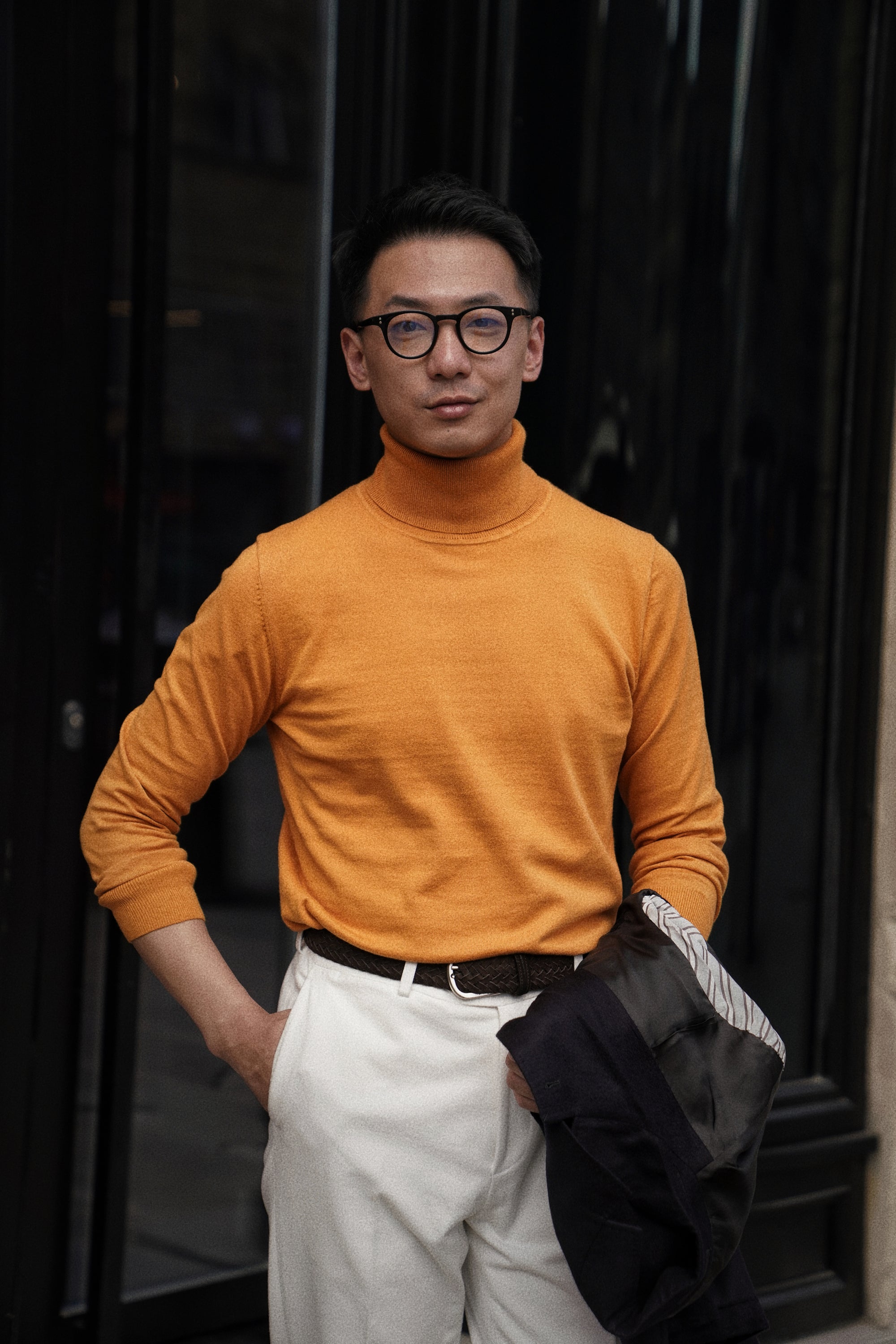 Orange Roll Neck Jumper