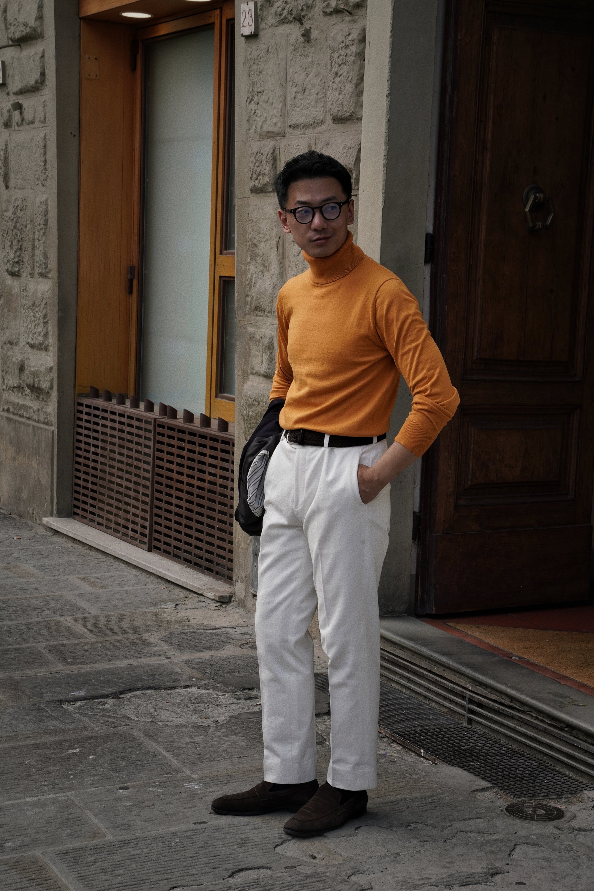 Orange Roll Neck Jumper