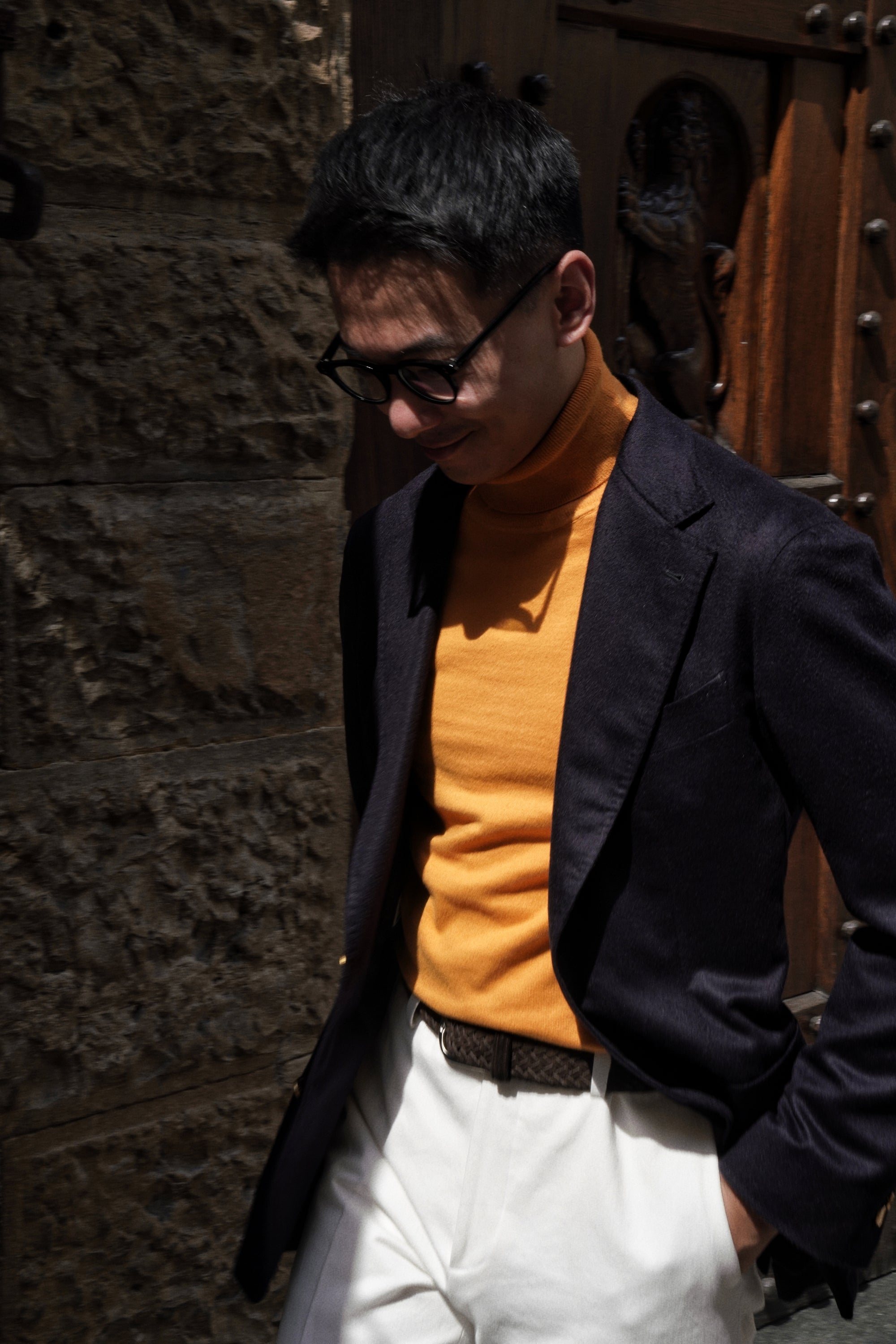 Orange Roll Neck Jumper