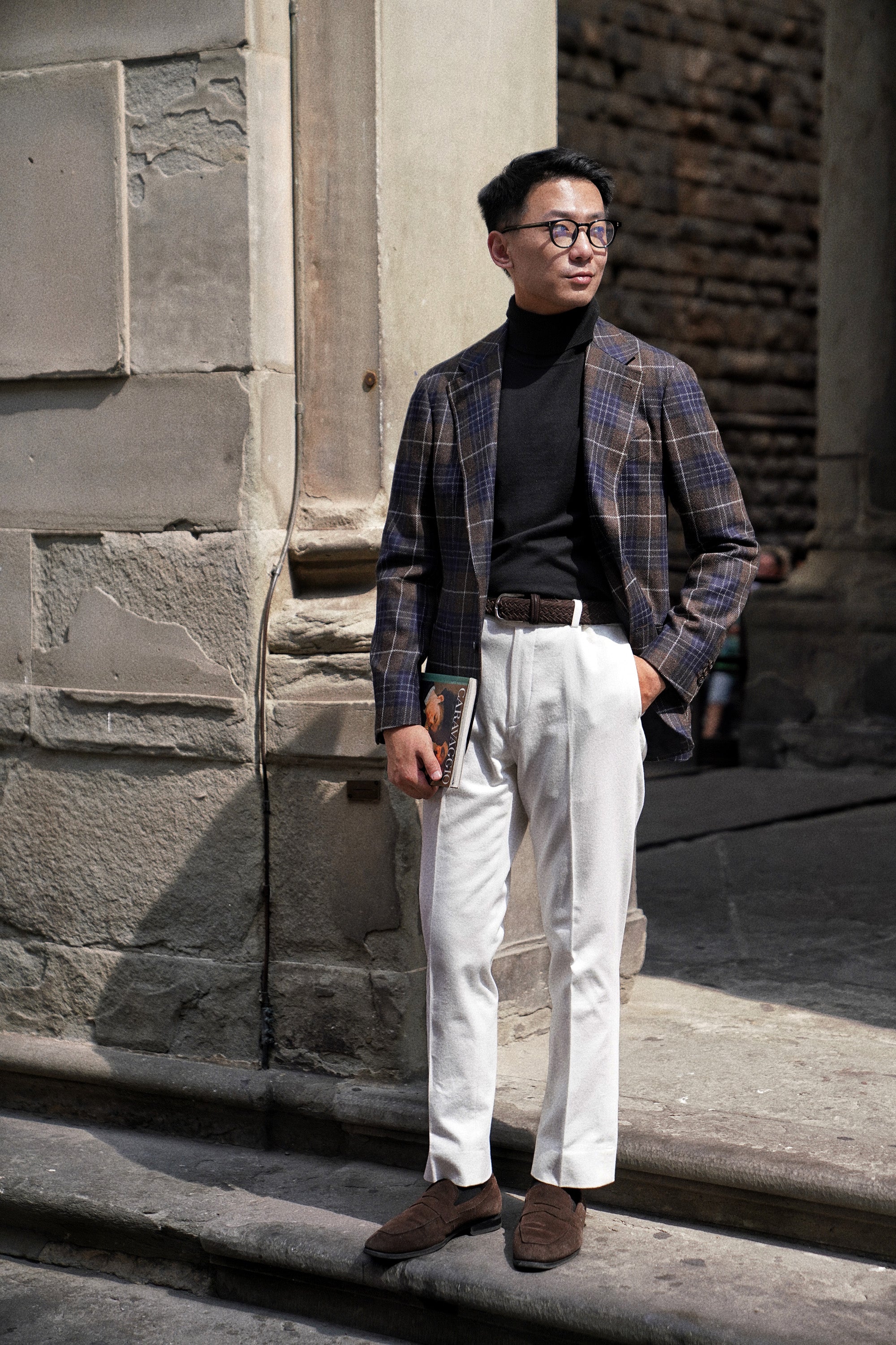 Off White Pima Cotton Trousers