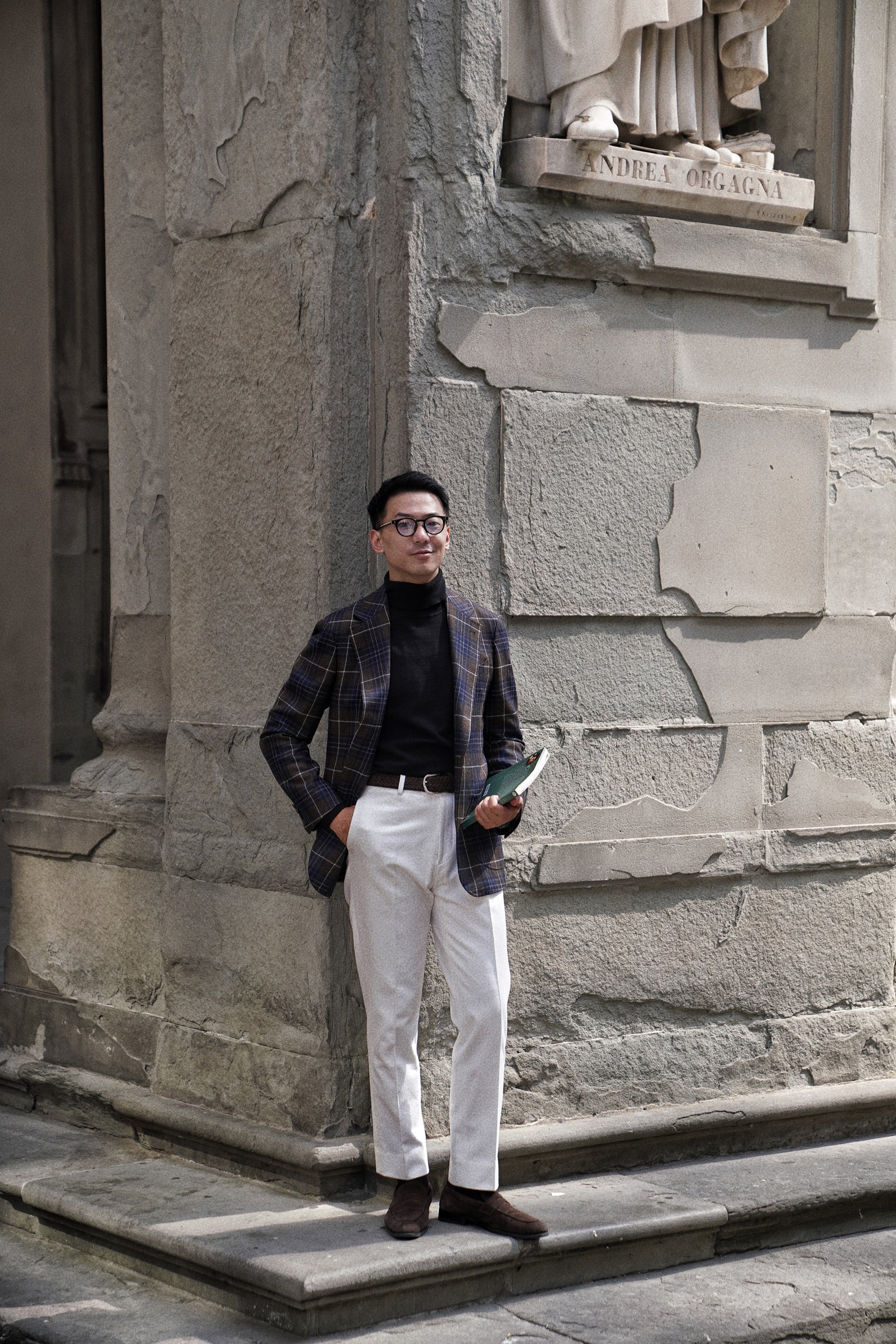 Off White Pima Cotton Trousers