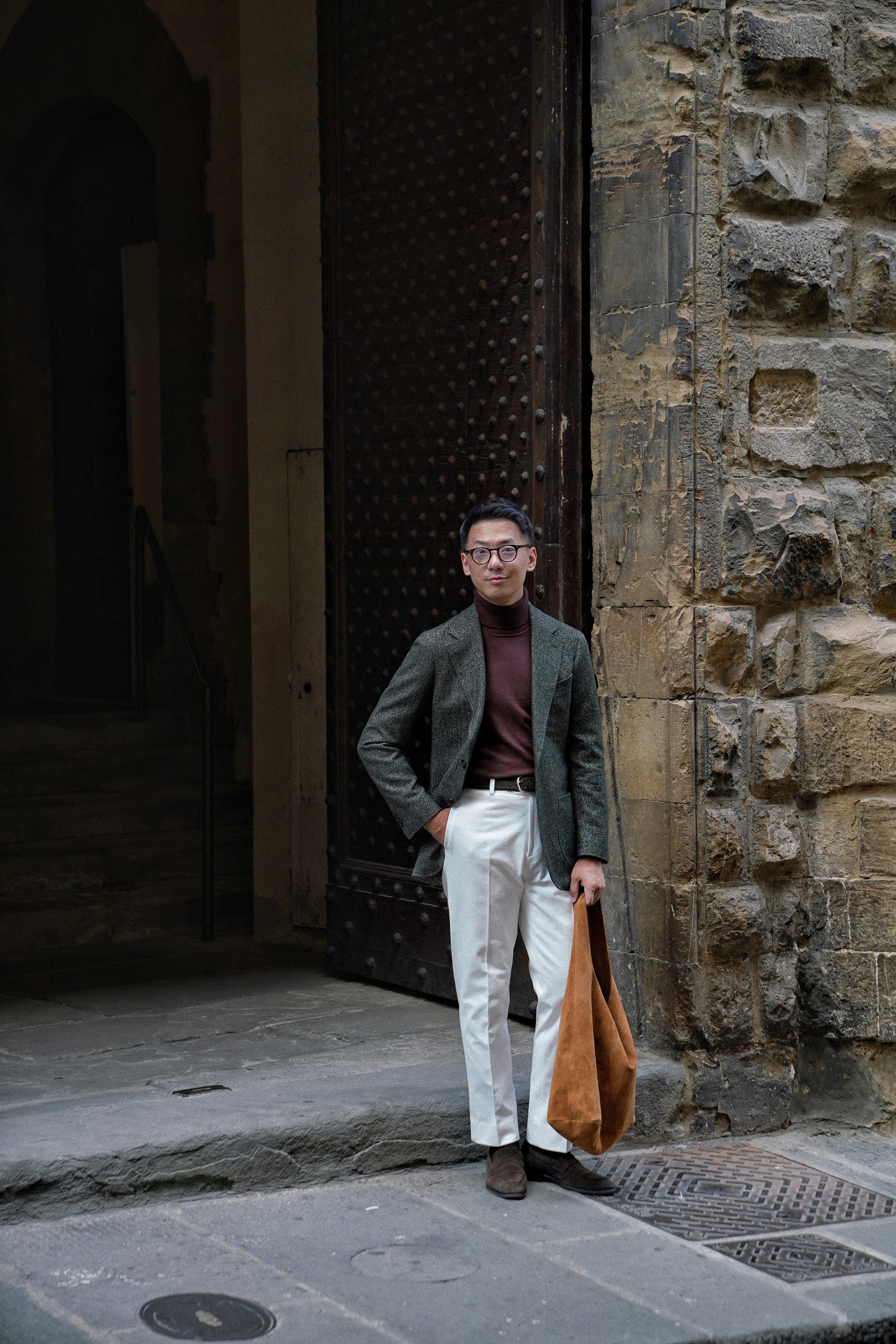 Off White Pima Cotton Trousers