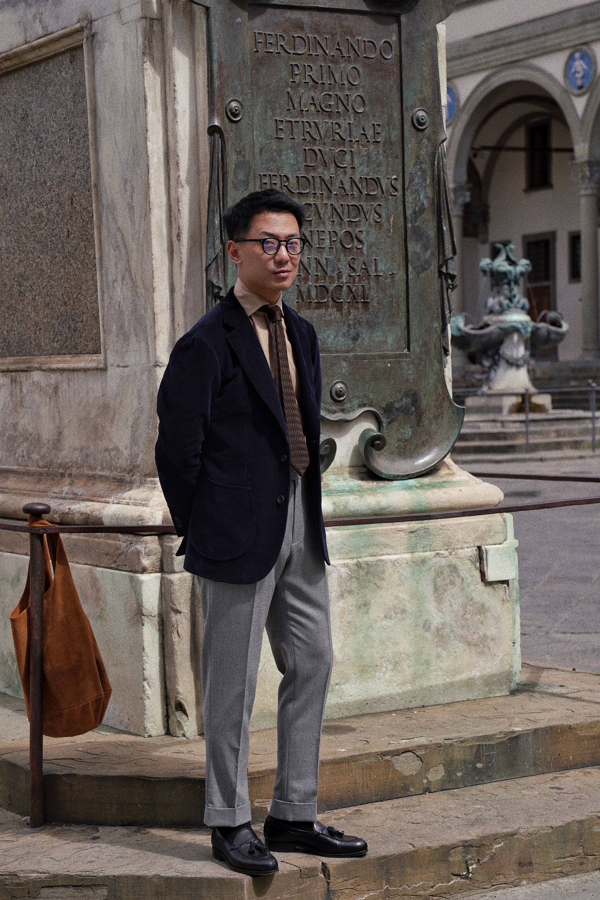 Mid Grey Worsted Flannel Trousers