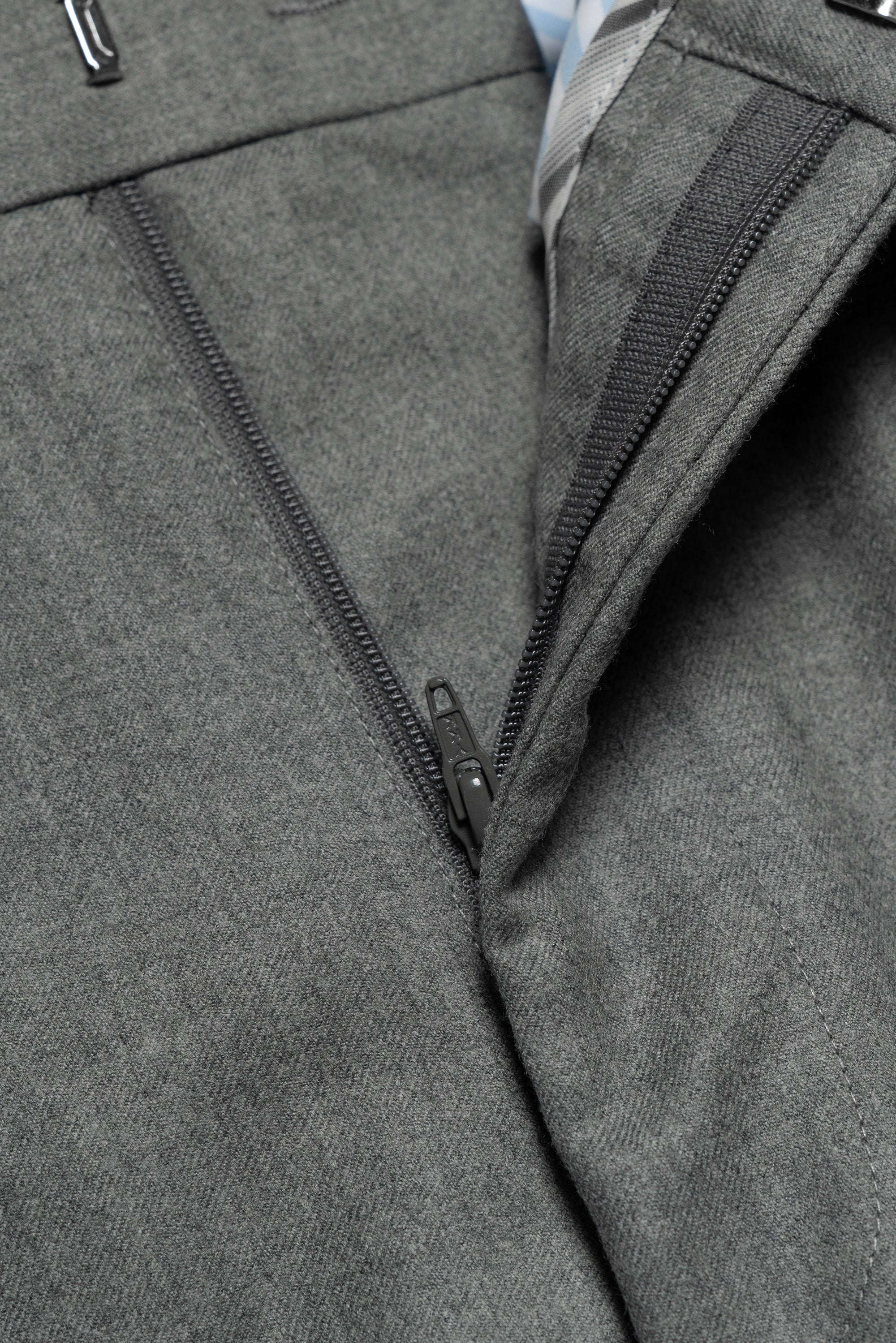 Mid Grey Worsted Flannel Trousers