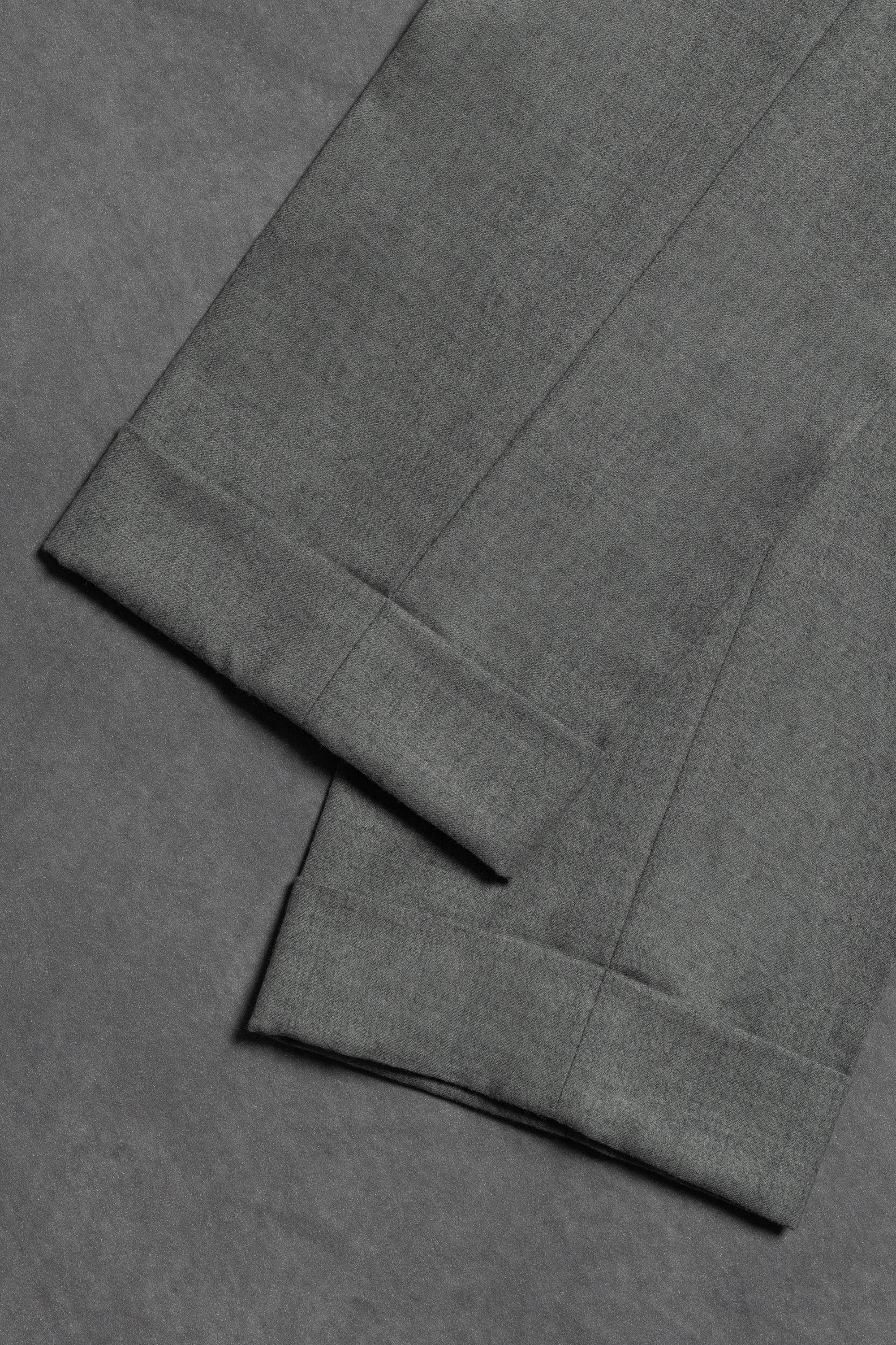 Mid Grey Worsted Flannel Trousers