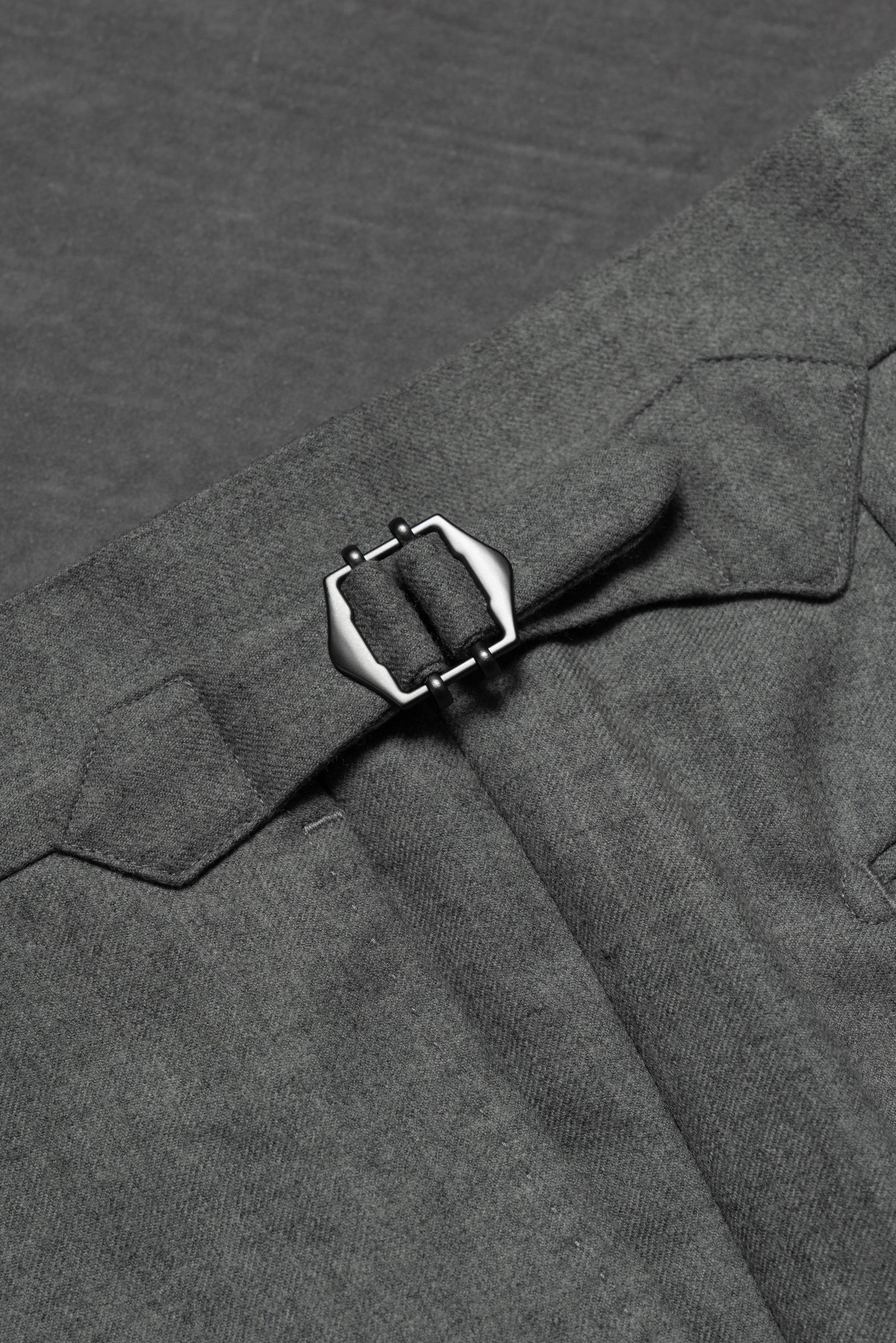Mid Grey Worsted Flannel Trousers
