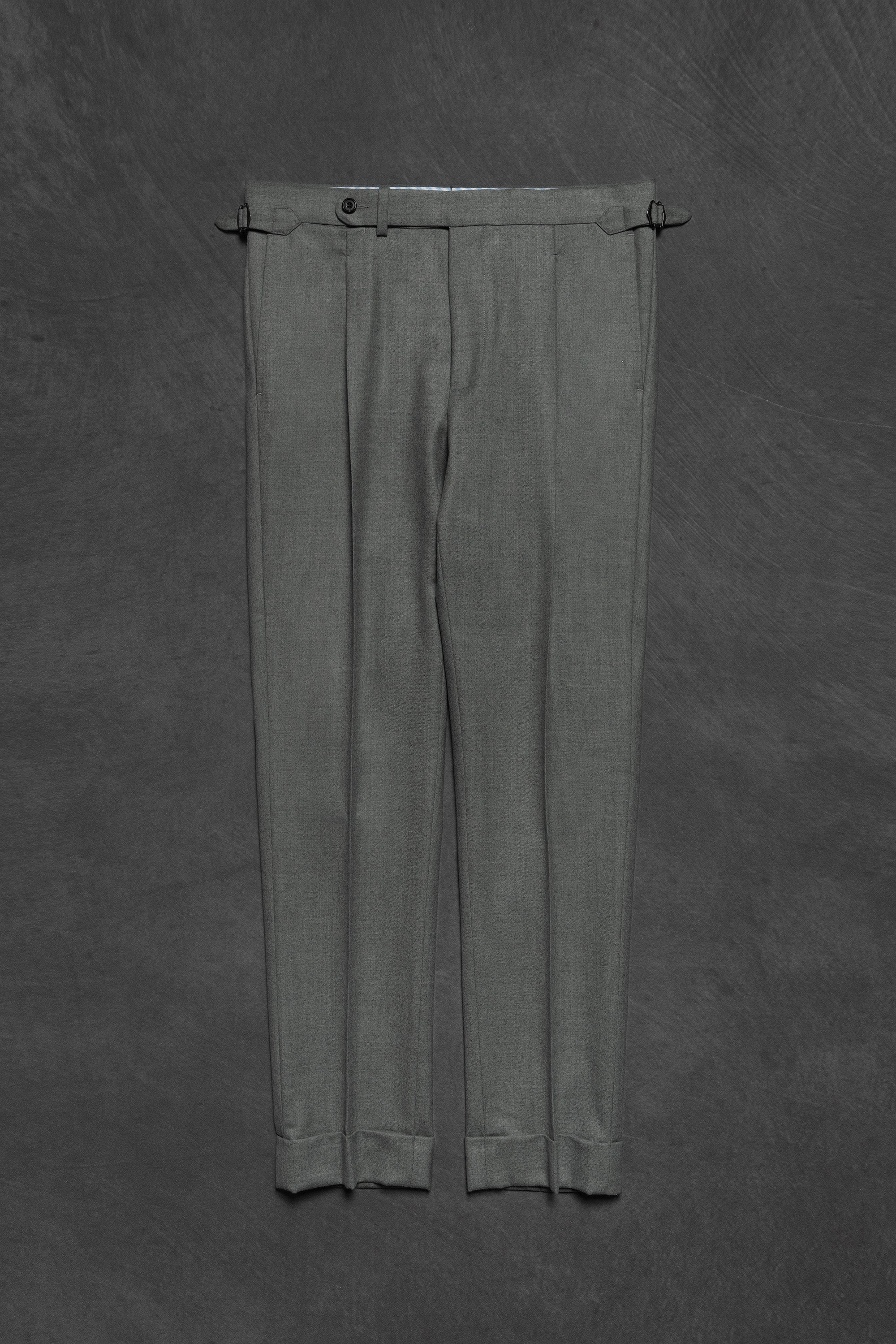 Mid Grey Worsted Flannel Trousers