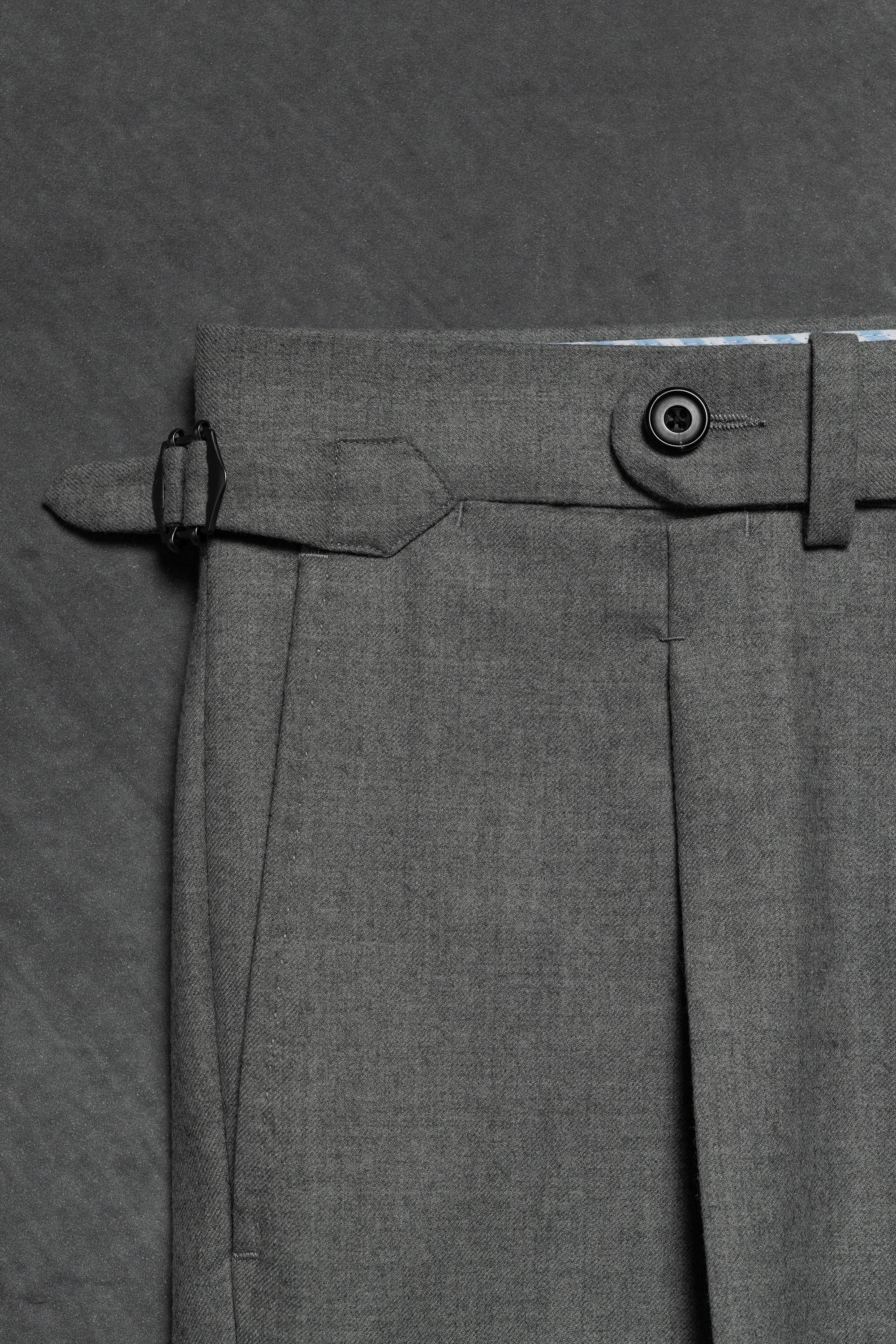 Mid Grey Worsted Flannel Trousers