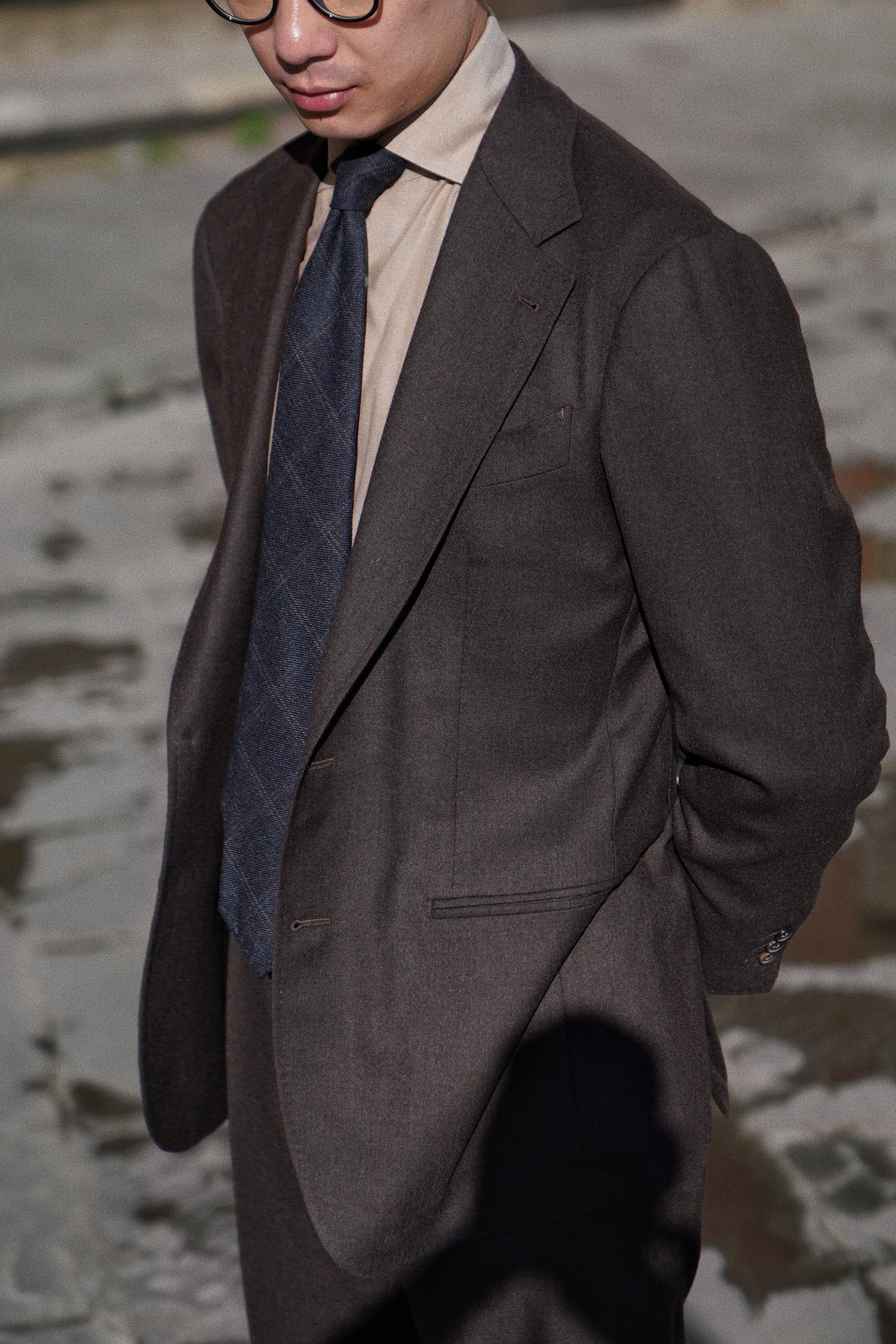 MTO Brown Worsted Flannel Suit #26