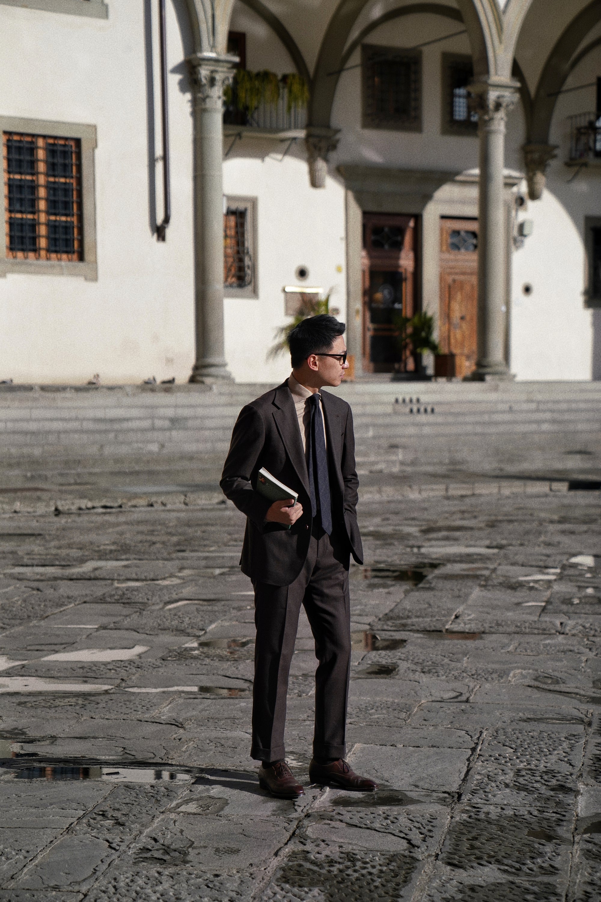 MTO Brown Worsted Flannel Suit #26