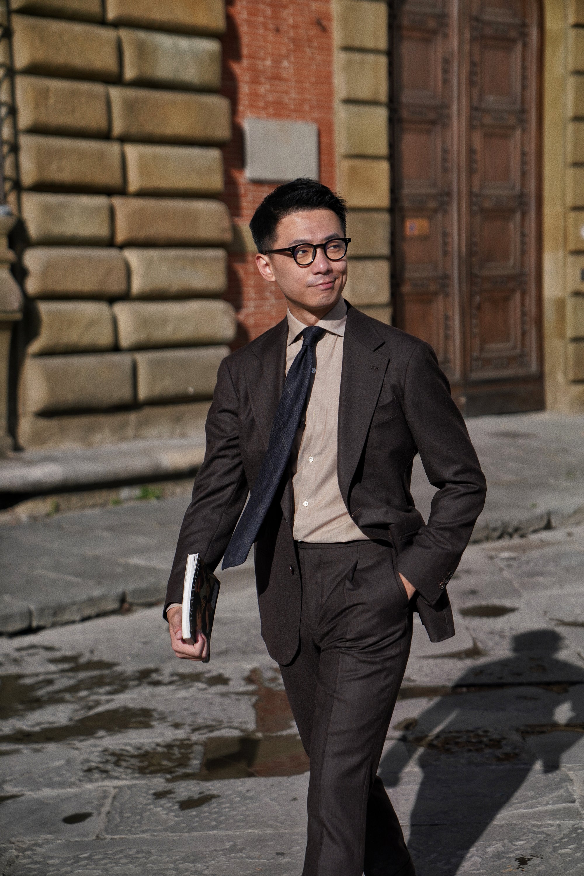 MTO Brown Worsted Flannel Suit #26