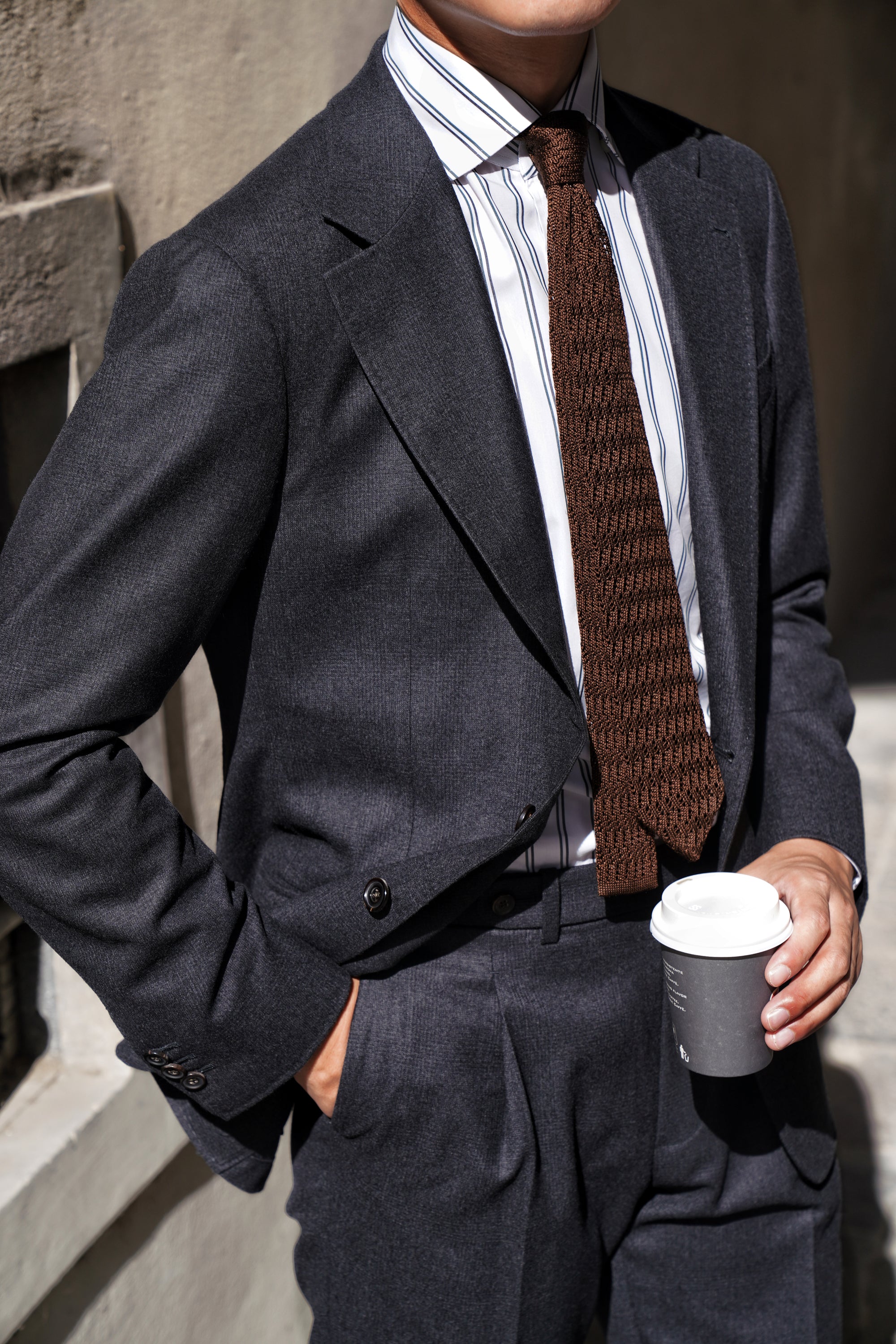 MTO Charcoal Glen Check Flannel Suit #24