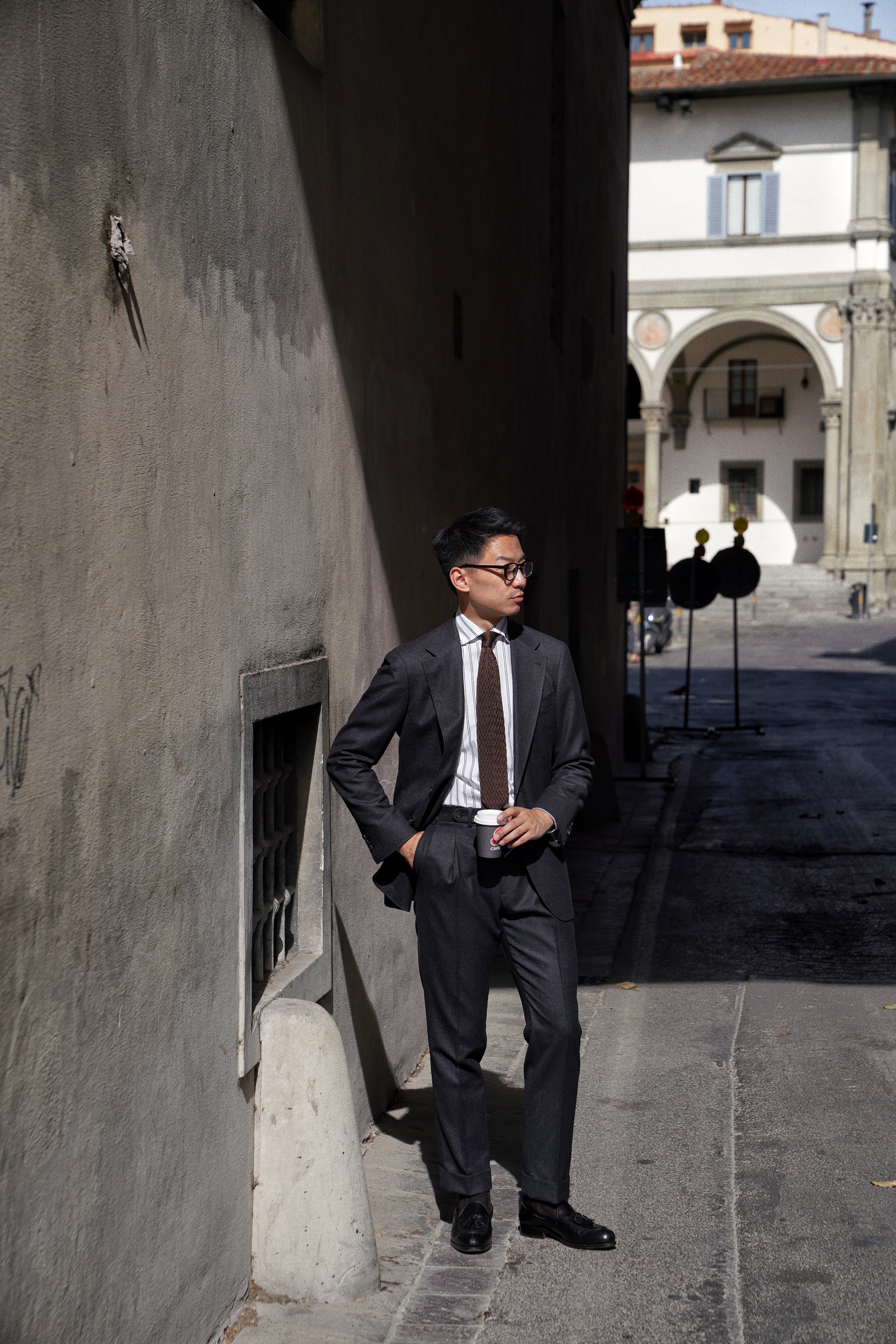 MTO Charcoal Glen Check Flannel Suit #24