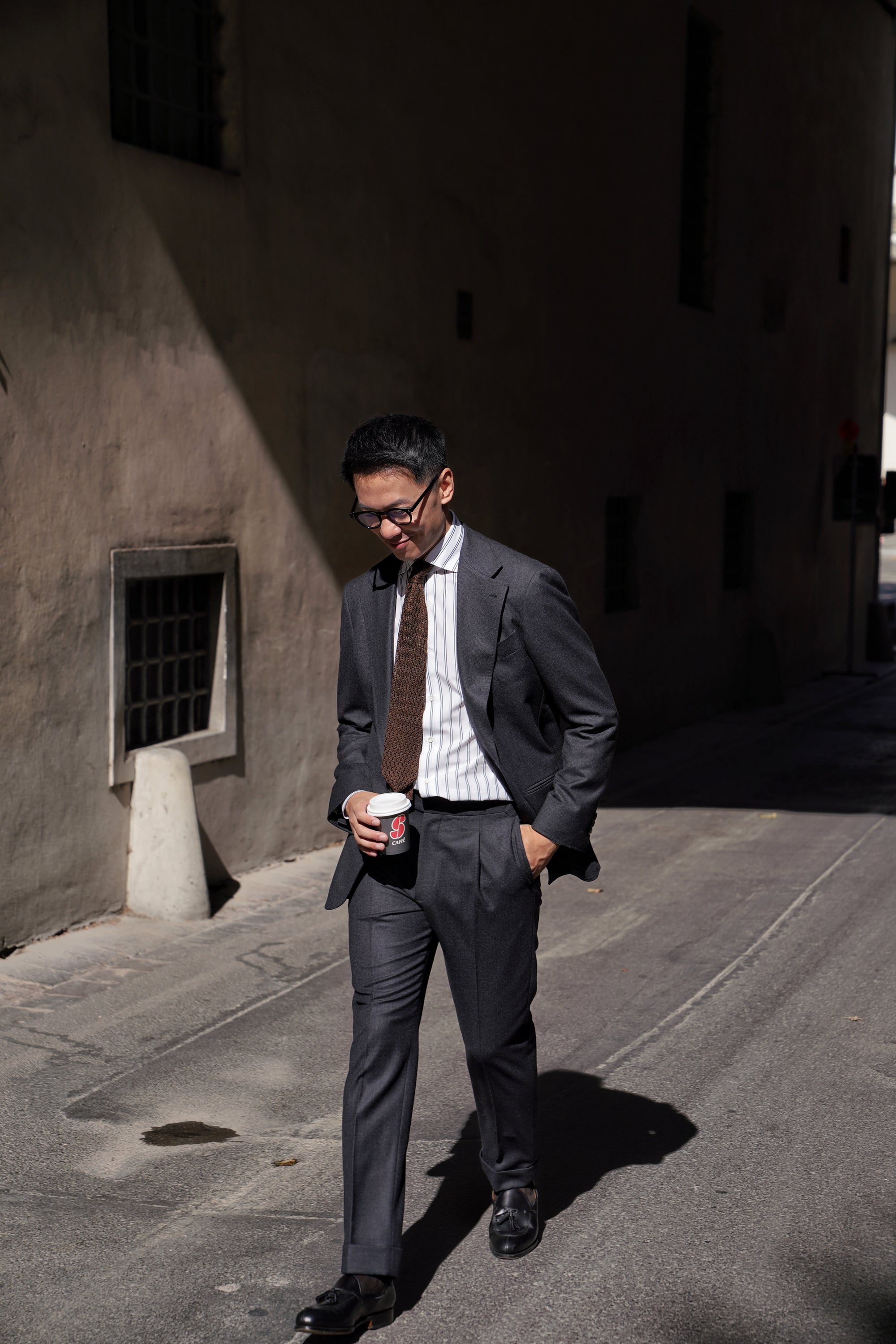 MTO Charcoal Glen Check Flannel Suit #24