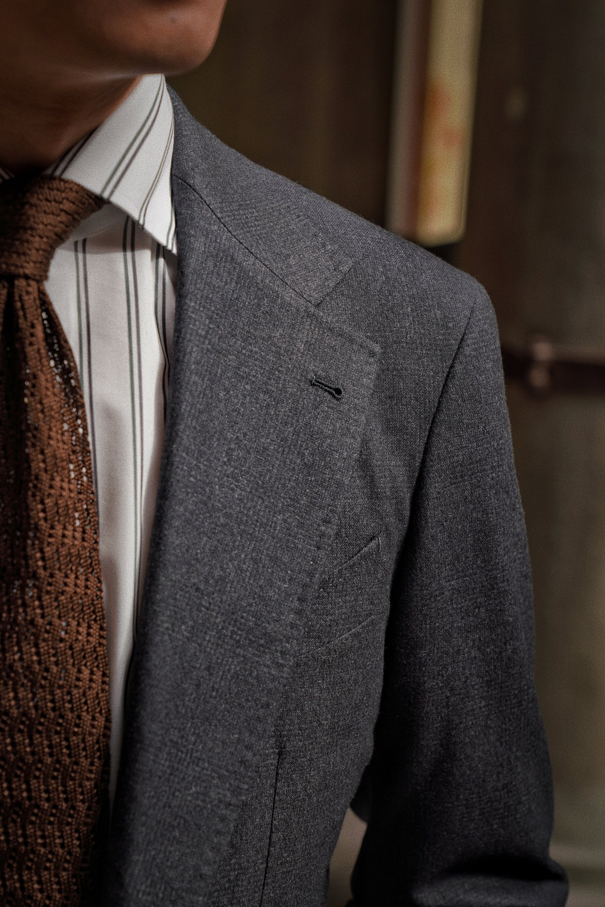 MTO Charcoal Glen Check Flannel Suit #24