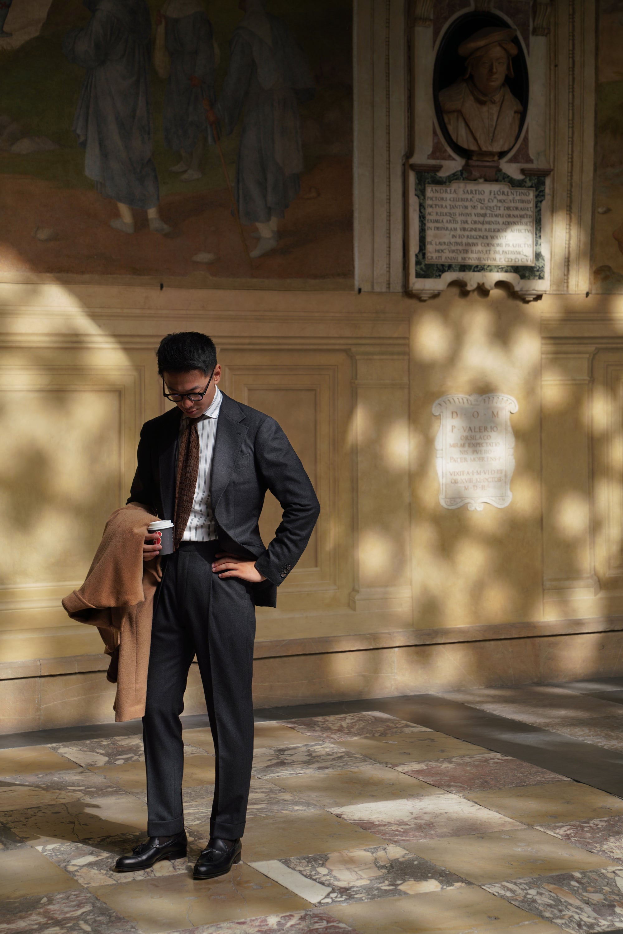 MTO Charcoal Glen Check Flannel Suit #24