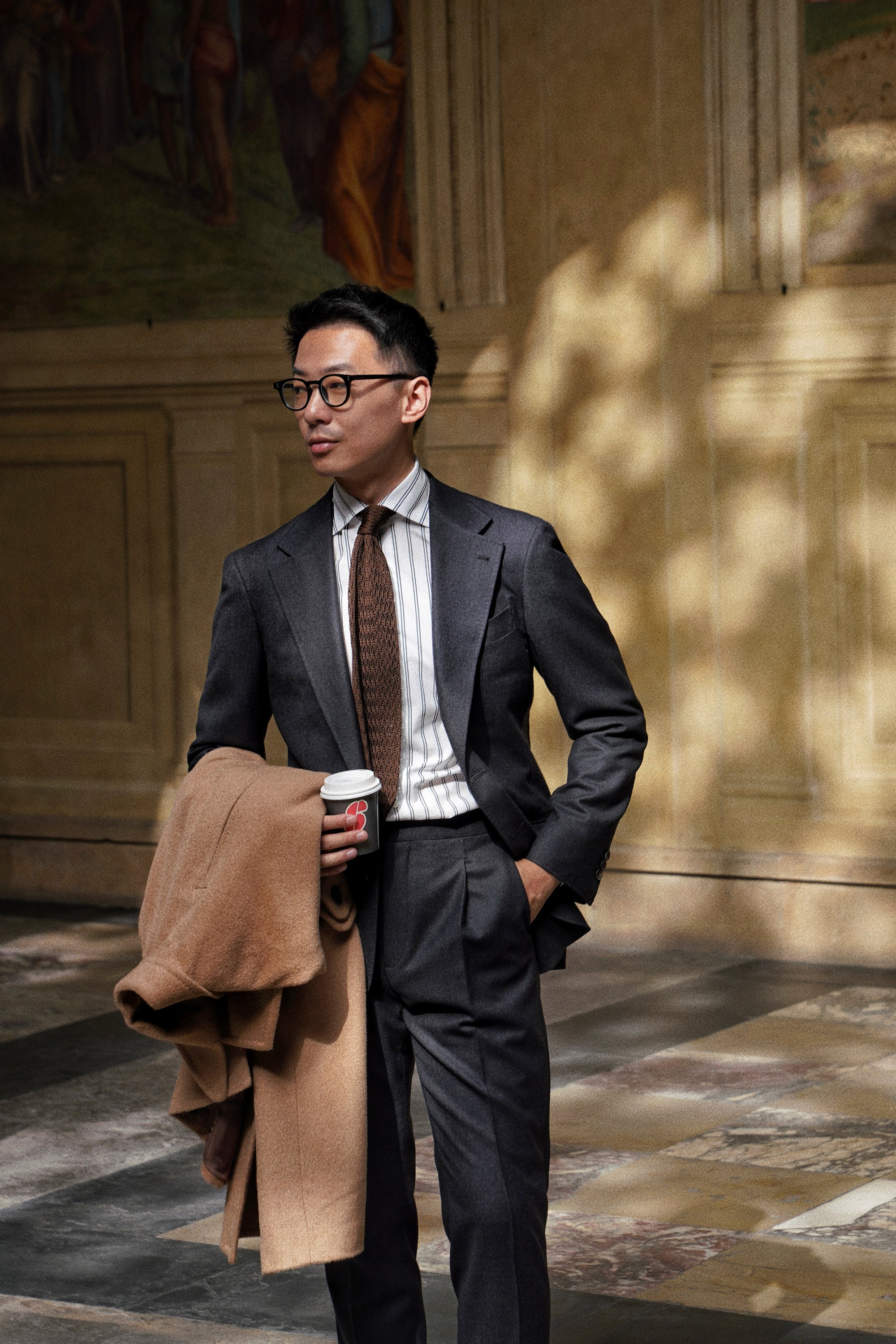 MTO Charcoal Glen Check Flannel Suit #24
