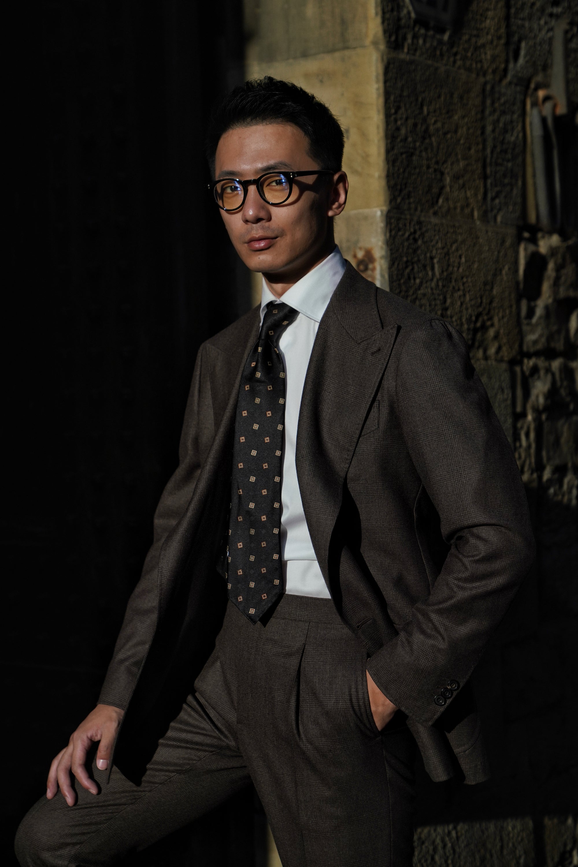 Brown Glen Check Flannel Suit #25