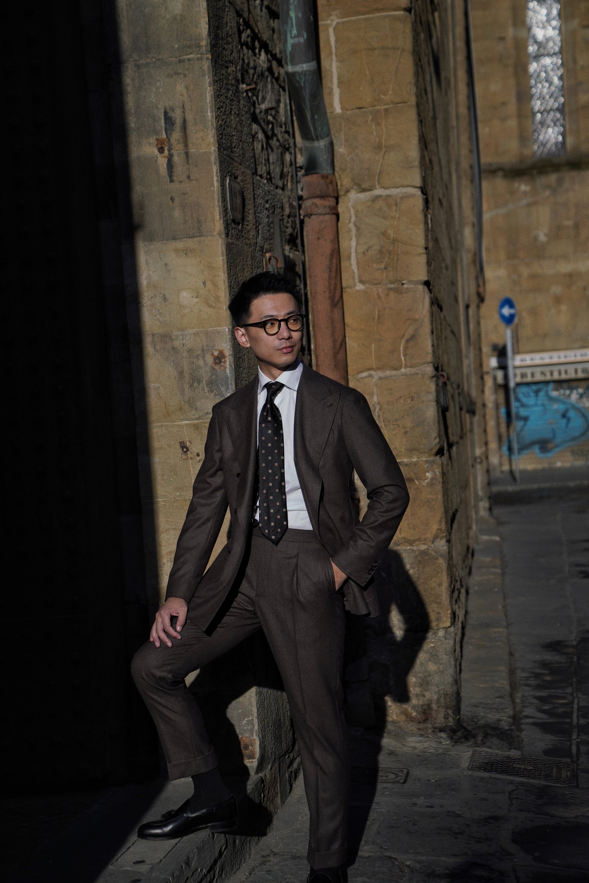Brown Glen Check Flannel Suit #25