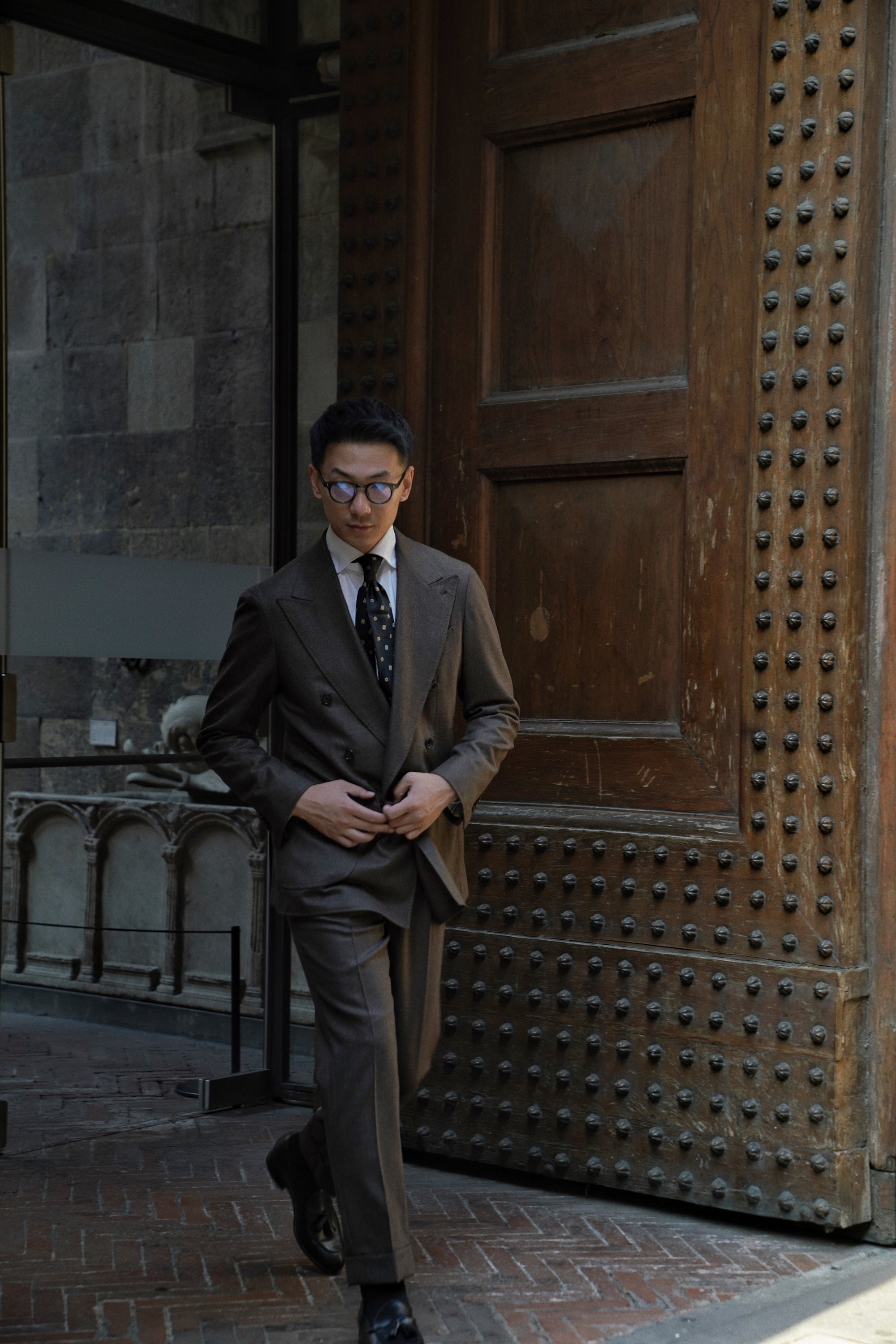 Brown Glen Check Flannel Suit #25