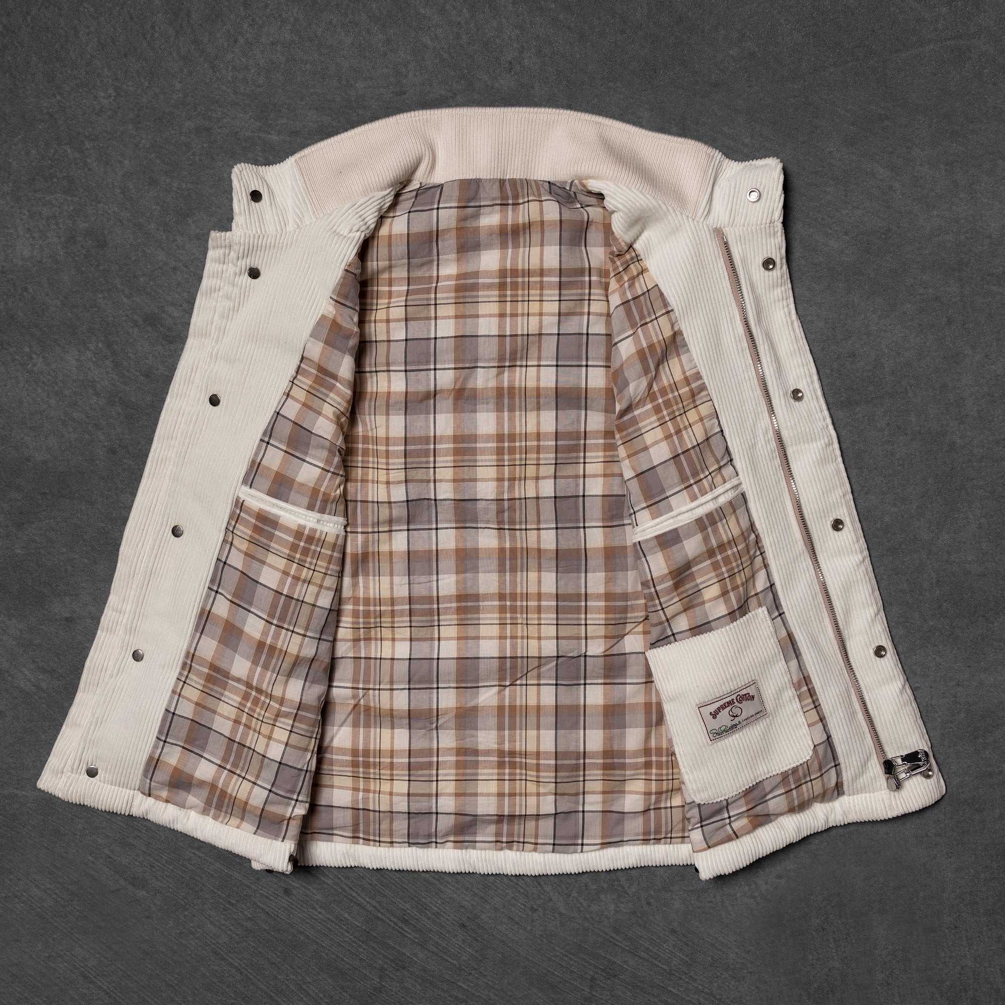 Beige Cotton Corduroy Gilet