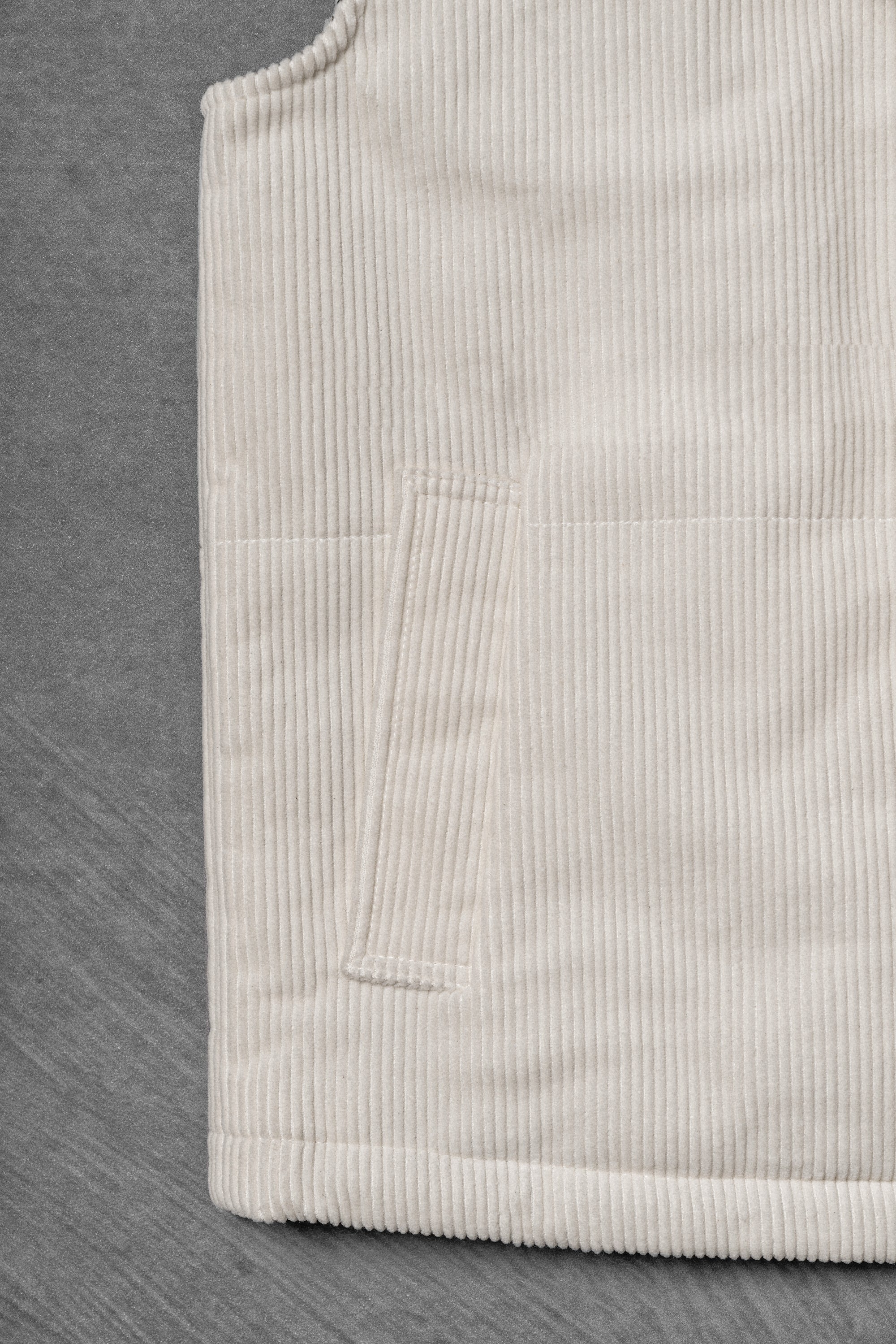 Beige Cotton Corduroy Gilet