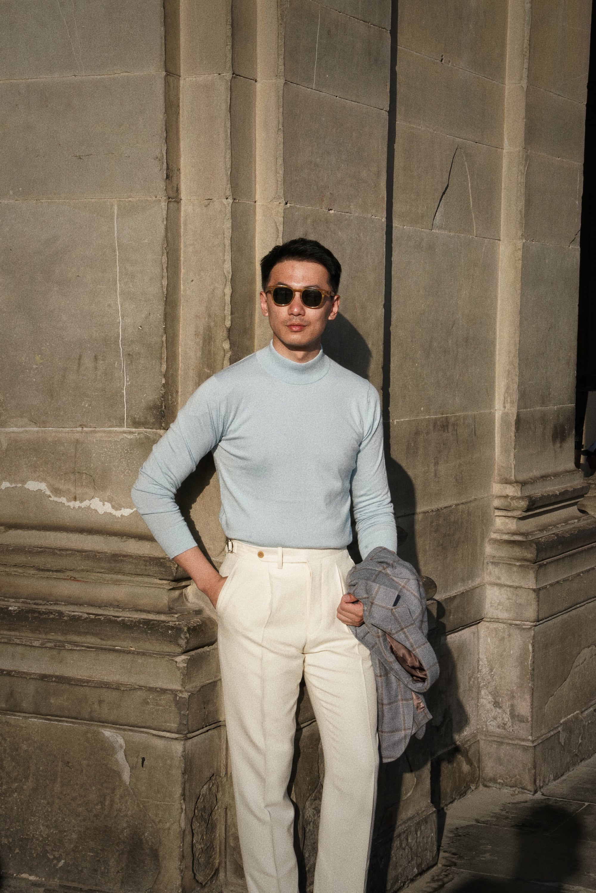 Sky Blue Mock Neck Jumper